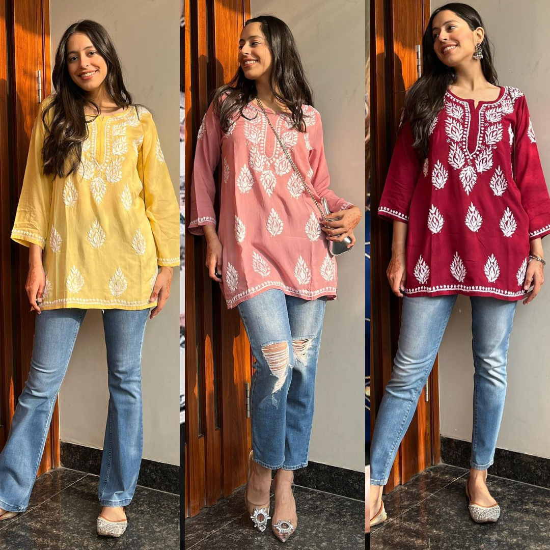 CHIKAN EMBROIDERY COTTON KURTA