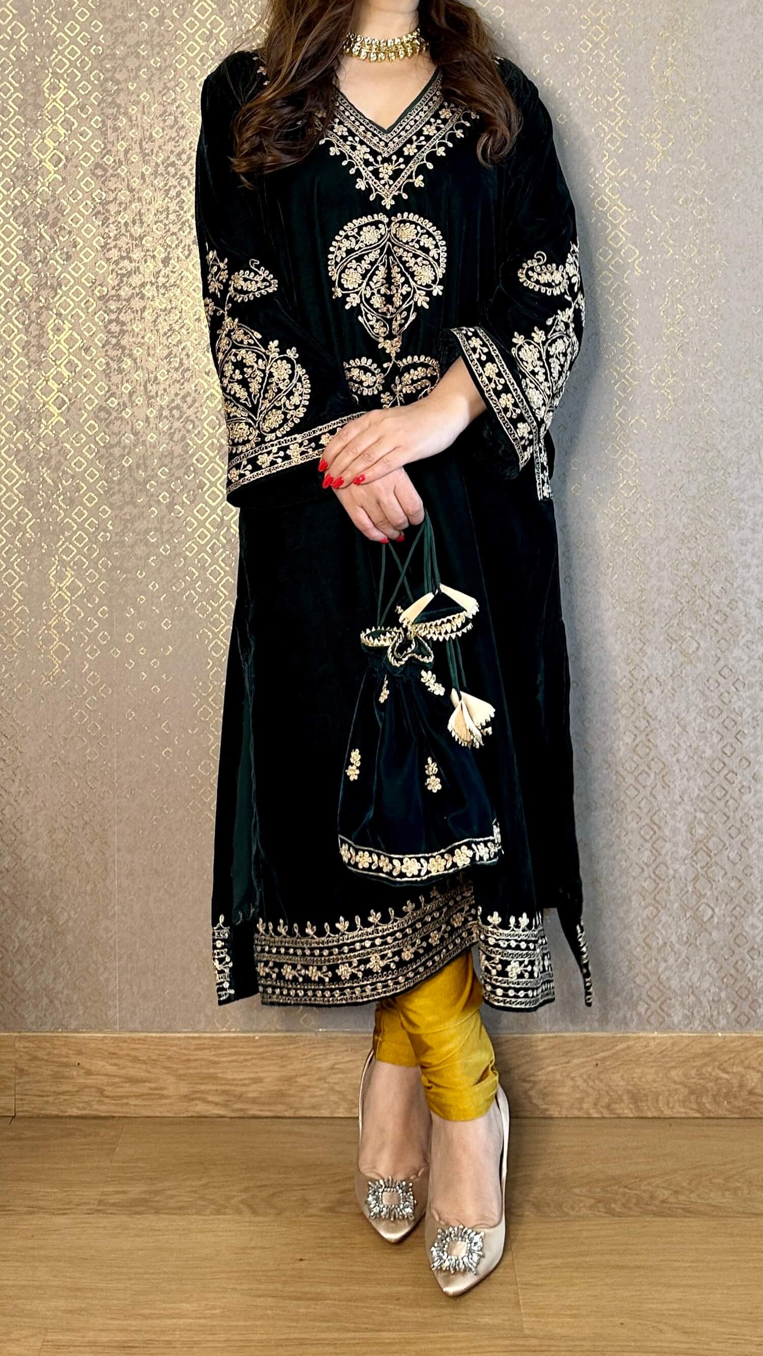 Mirror Work Premium Velvet Suit