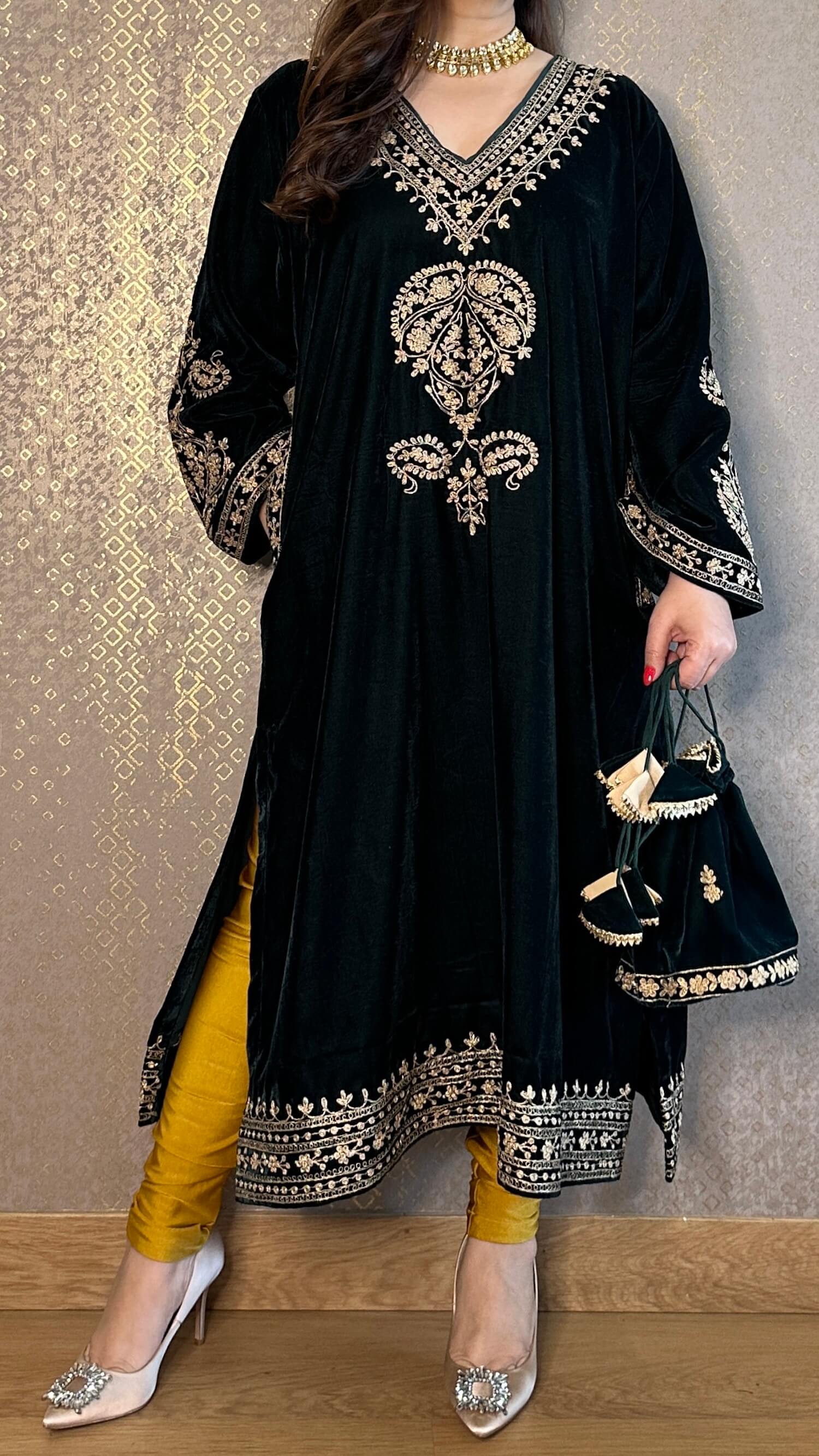 Mirror Work Premium Velvet Suit