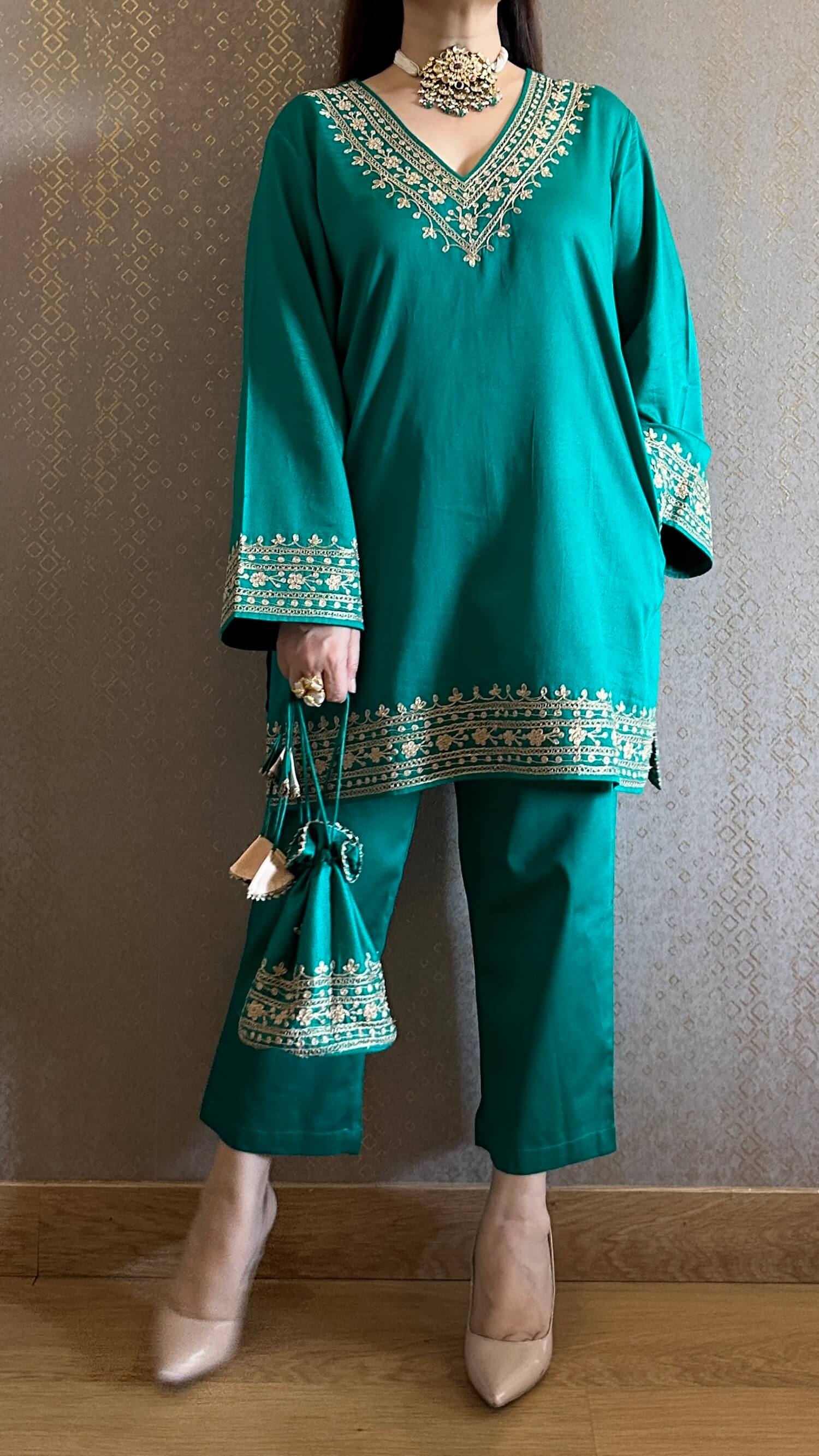 Embroidered Suit Set