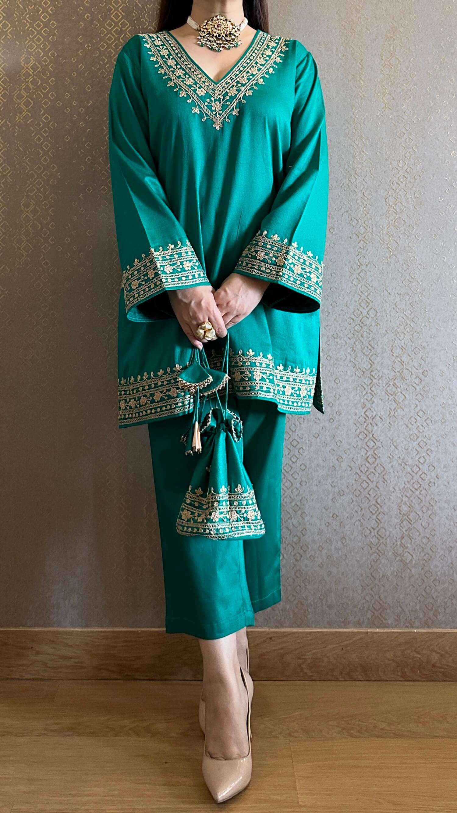 Embroidered Suit Set