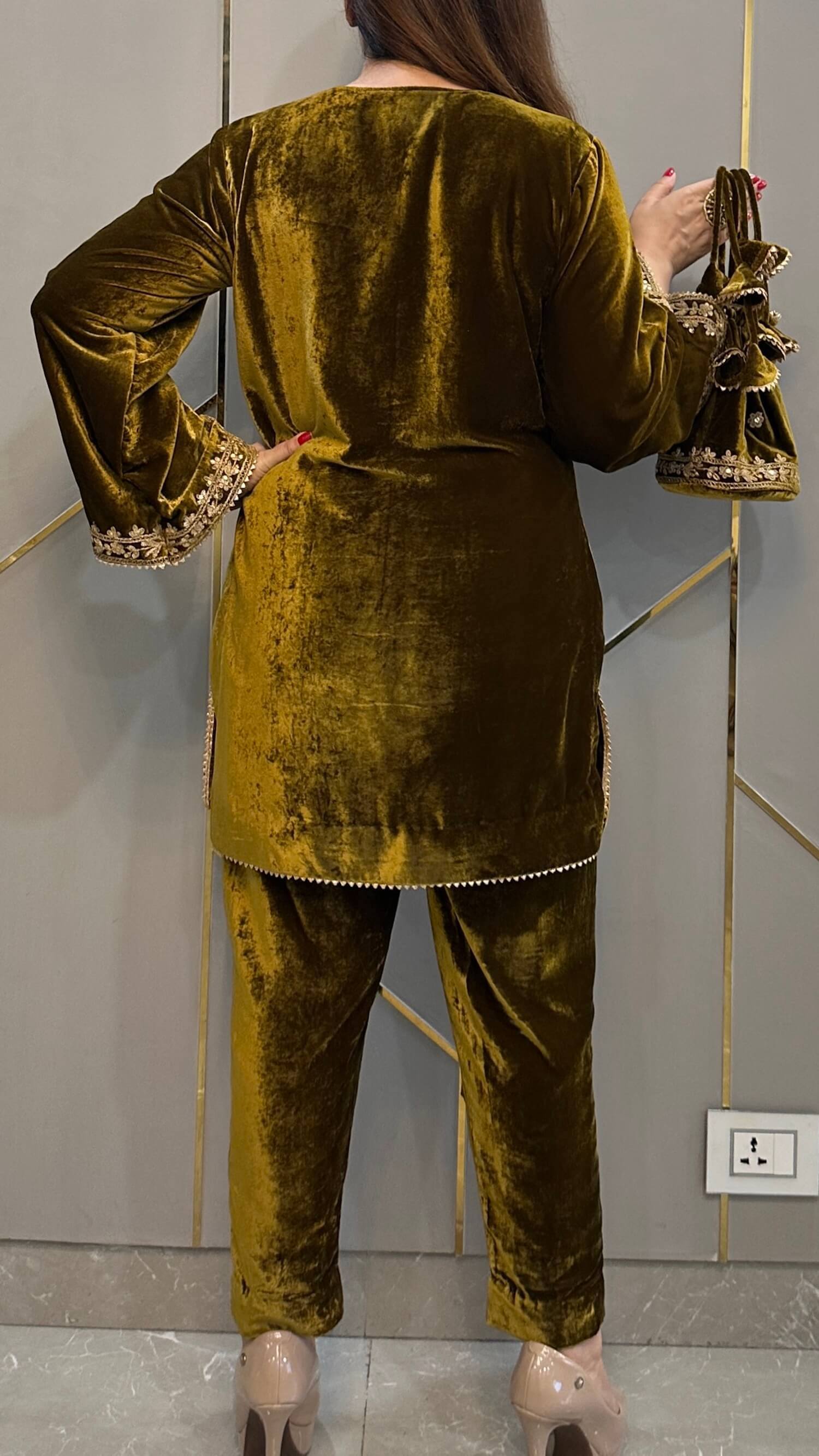Mirror Work Premium Velvet Suit