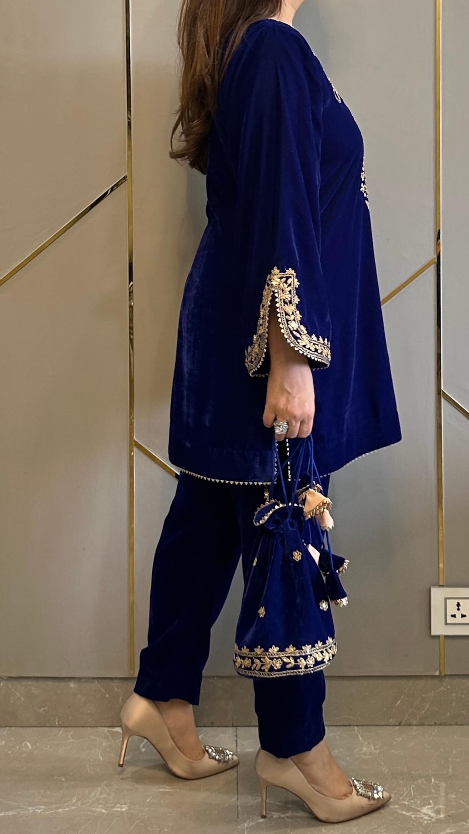 Mirror Work Premium Velvet Suit