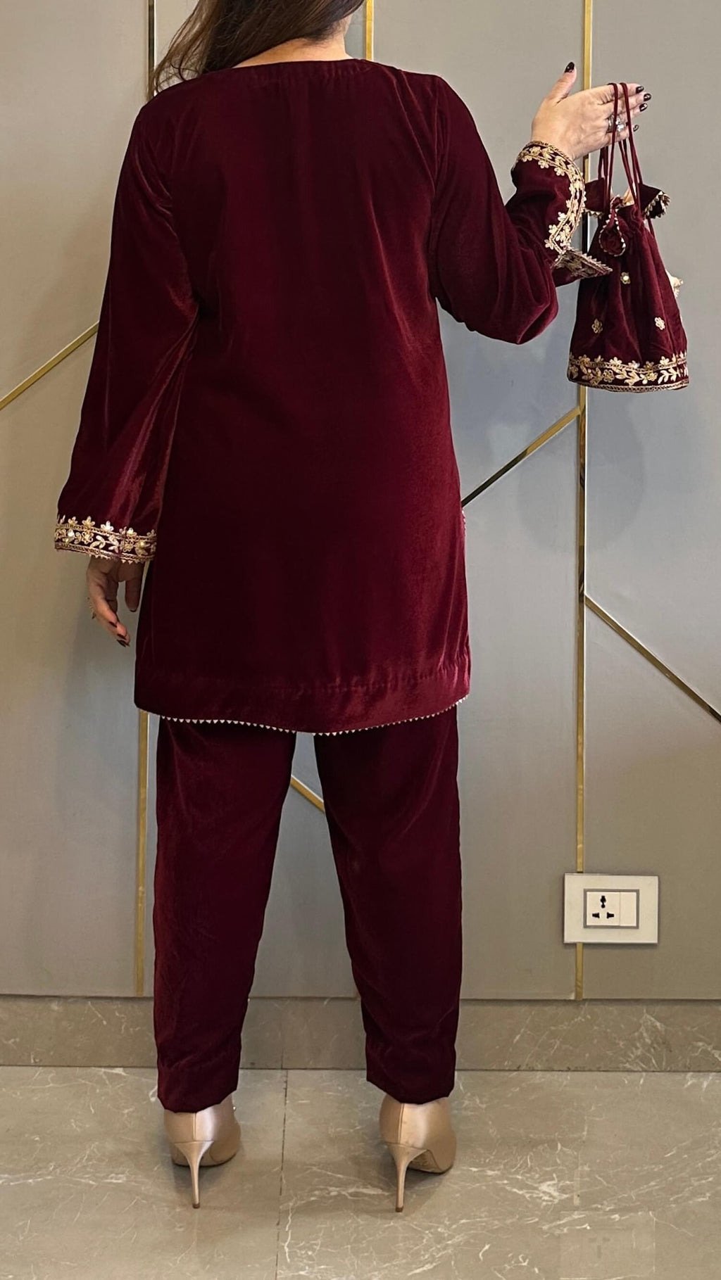Mirror Work Premium Velvet Suit