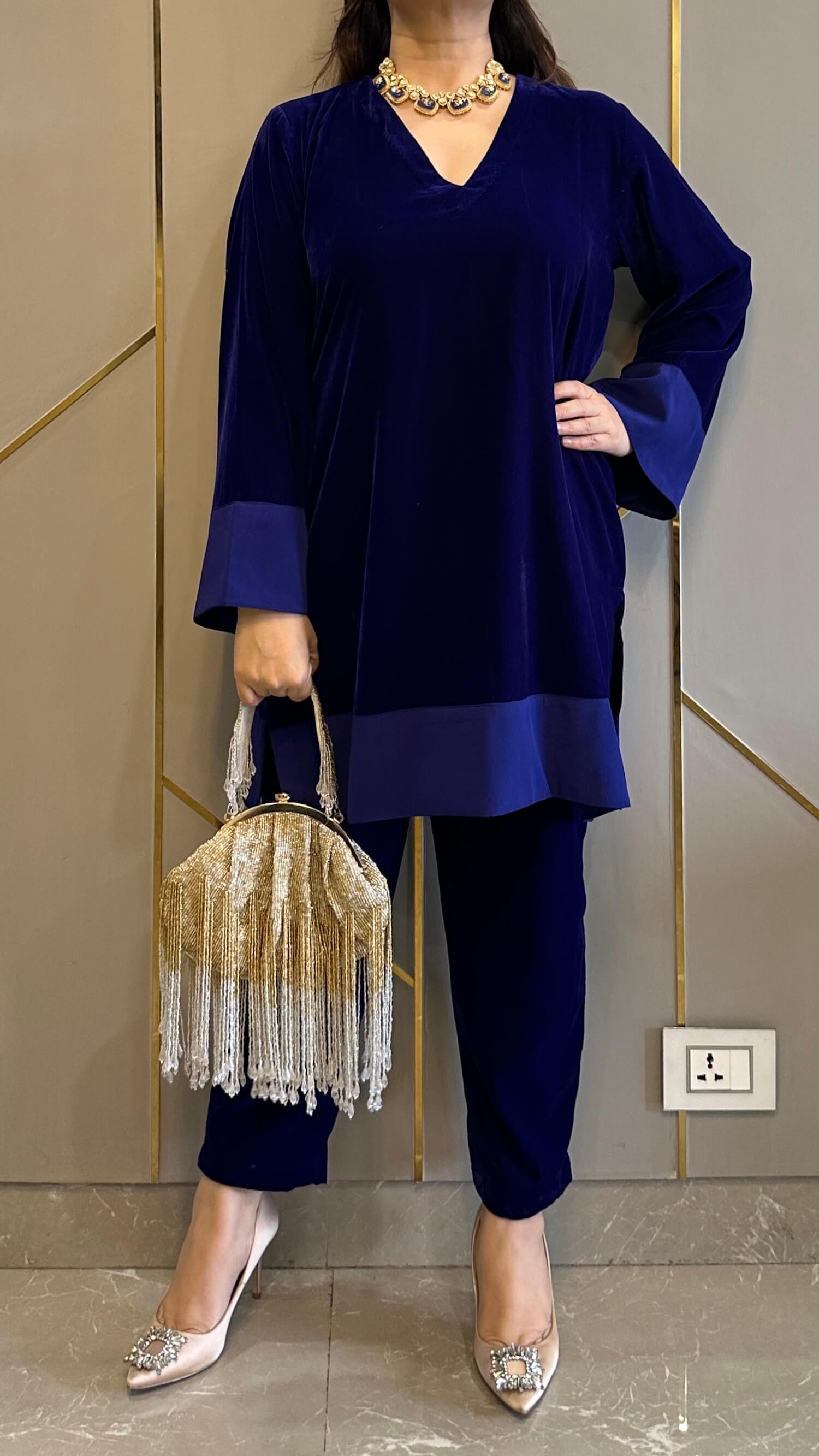 Mirror Work Premium Velvet Suit