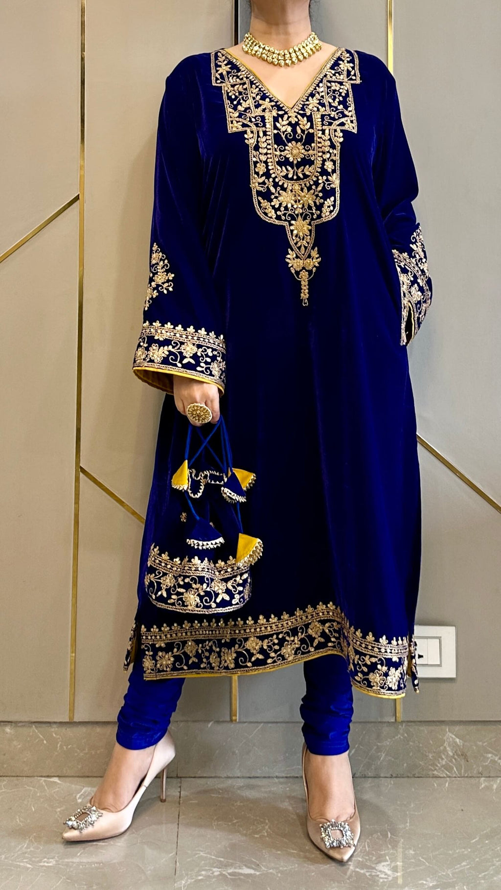 Mirror Work Premium Velvet Suit