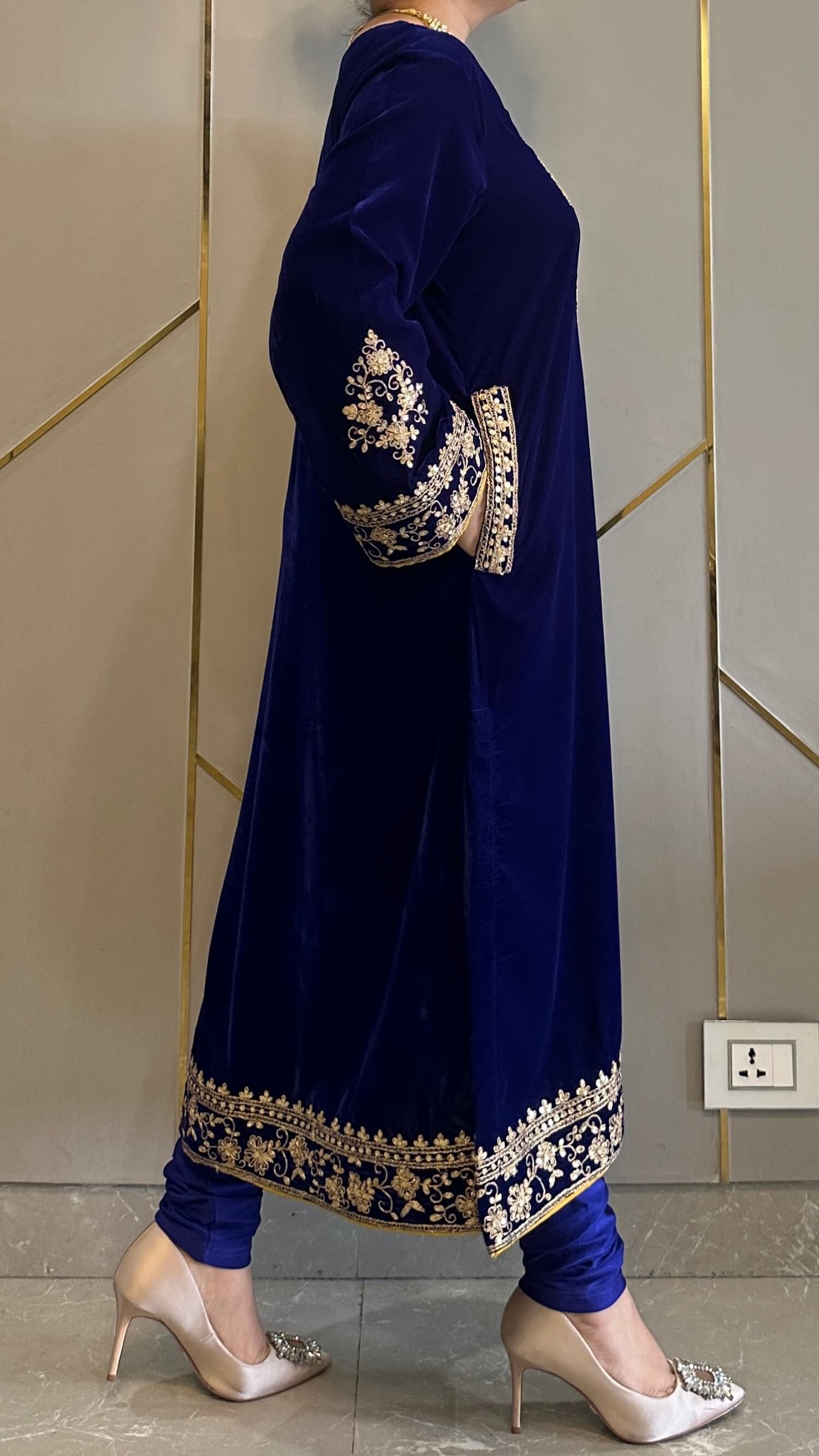 Mirror Work Premium Velvet Suit