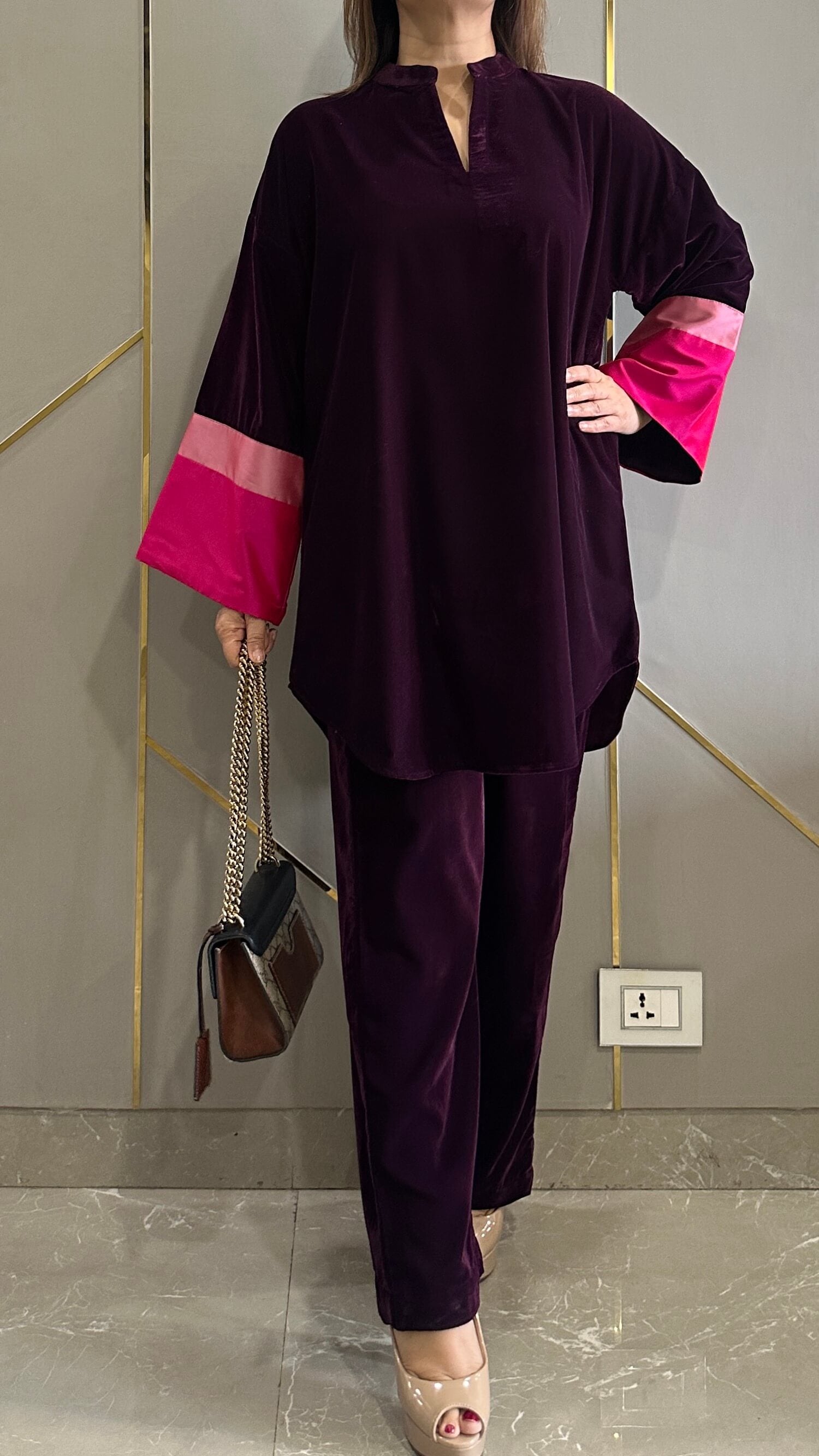 Mirror Work Premium Velvet Suit
