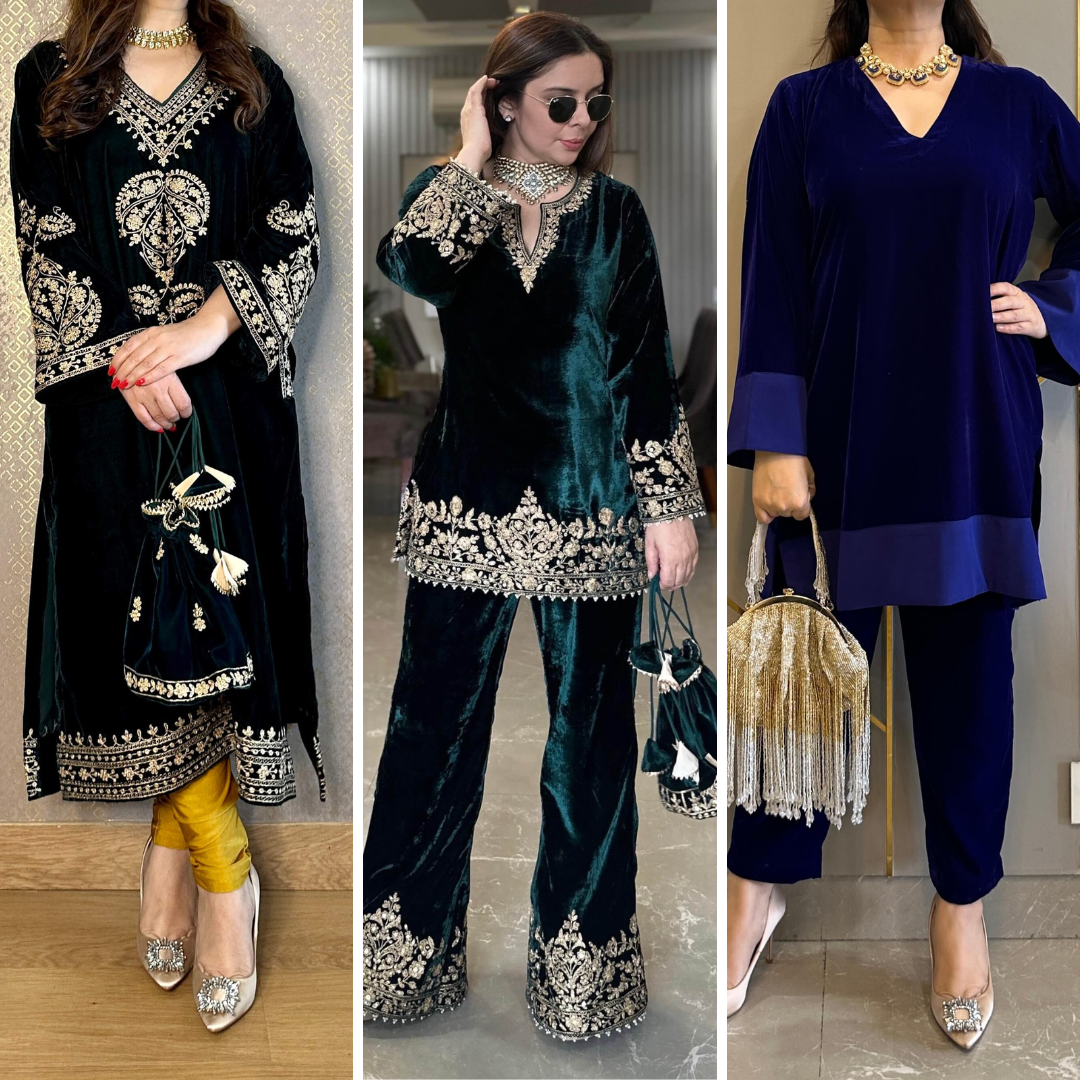 Mirror Work Premium Velvet Suit