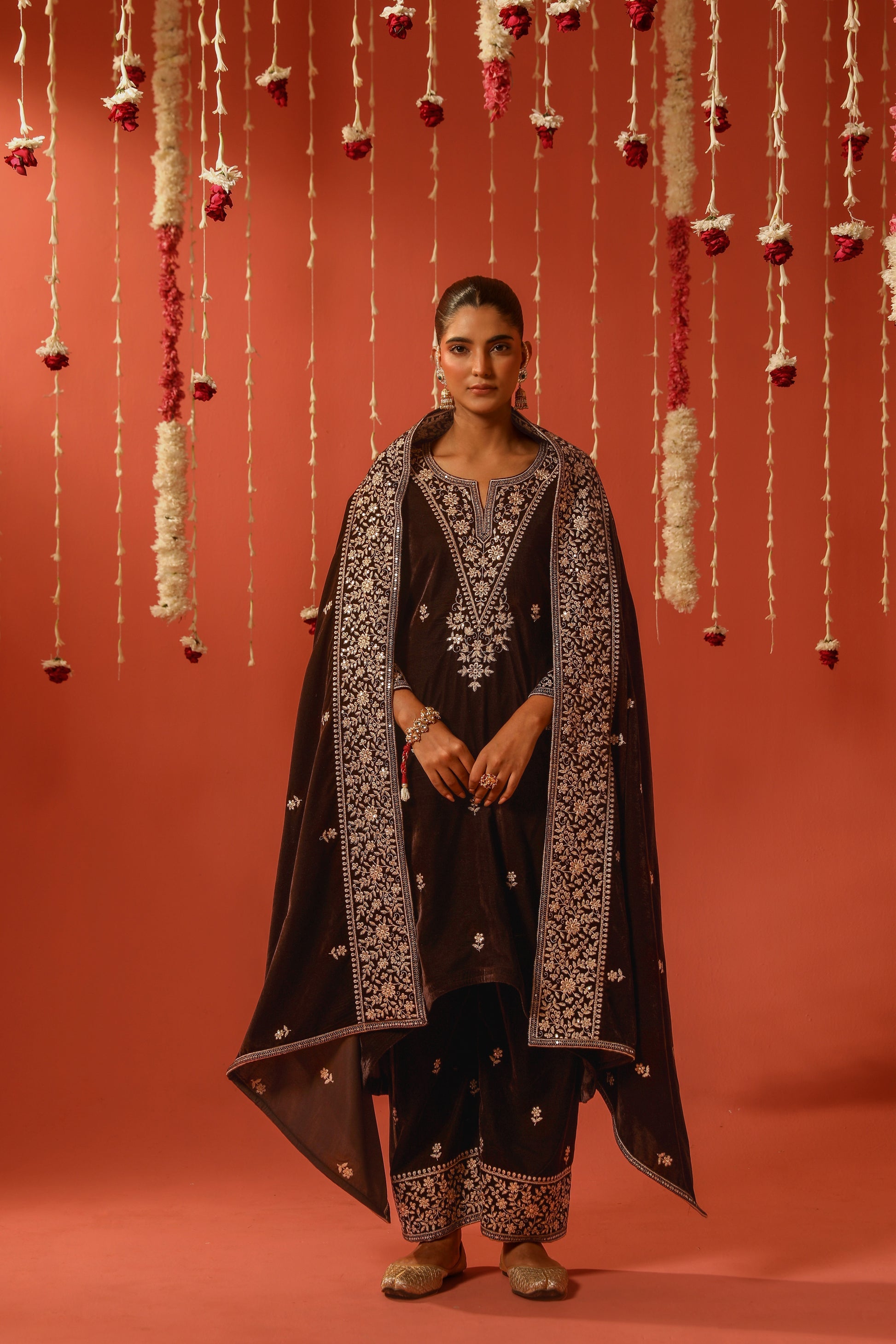 Mirror Work Premium Velvet Suit