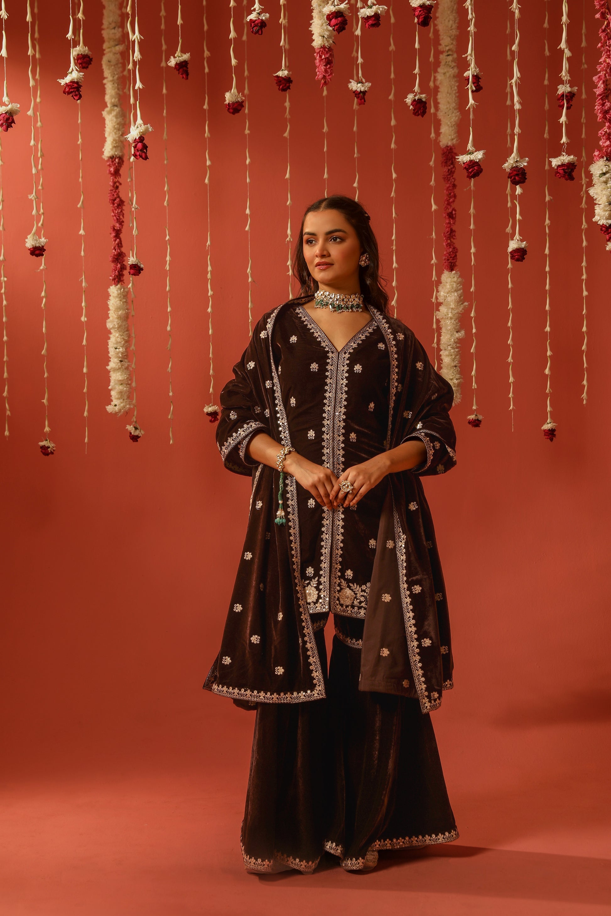 Mirror Work Premium Velvet Suit