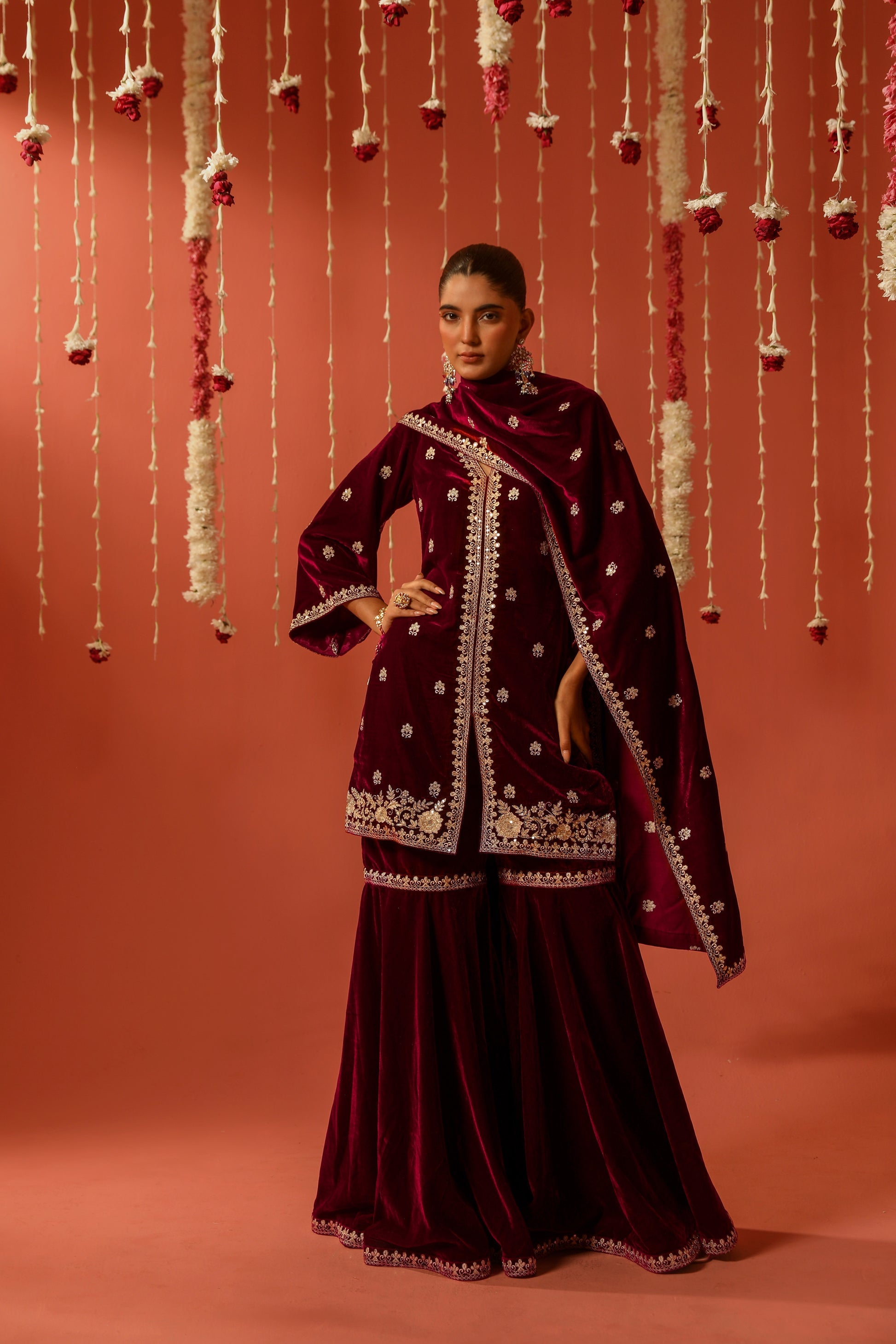Mirror Work Premium Velvet Suit