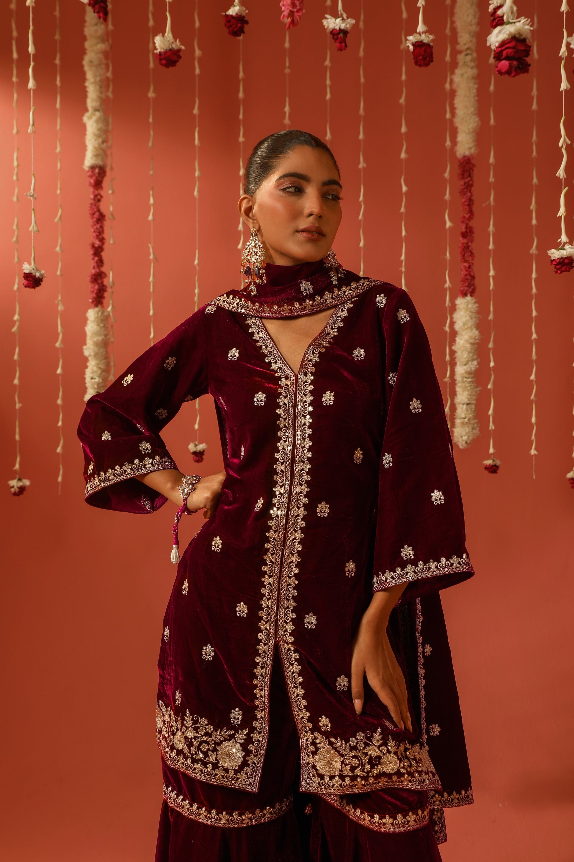 Mirror Work Premium Velvet Suit