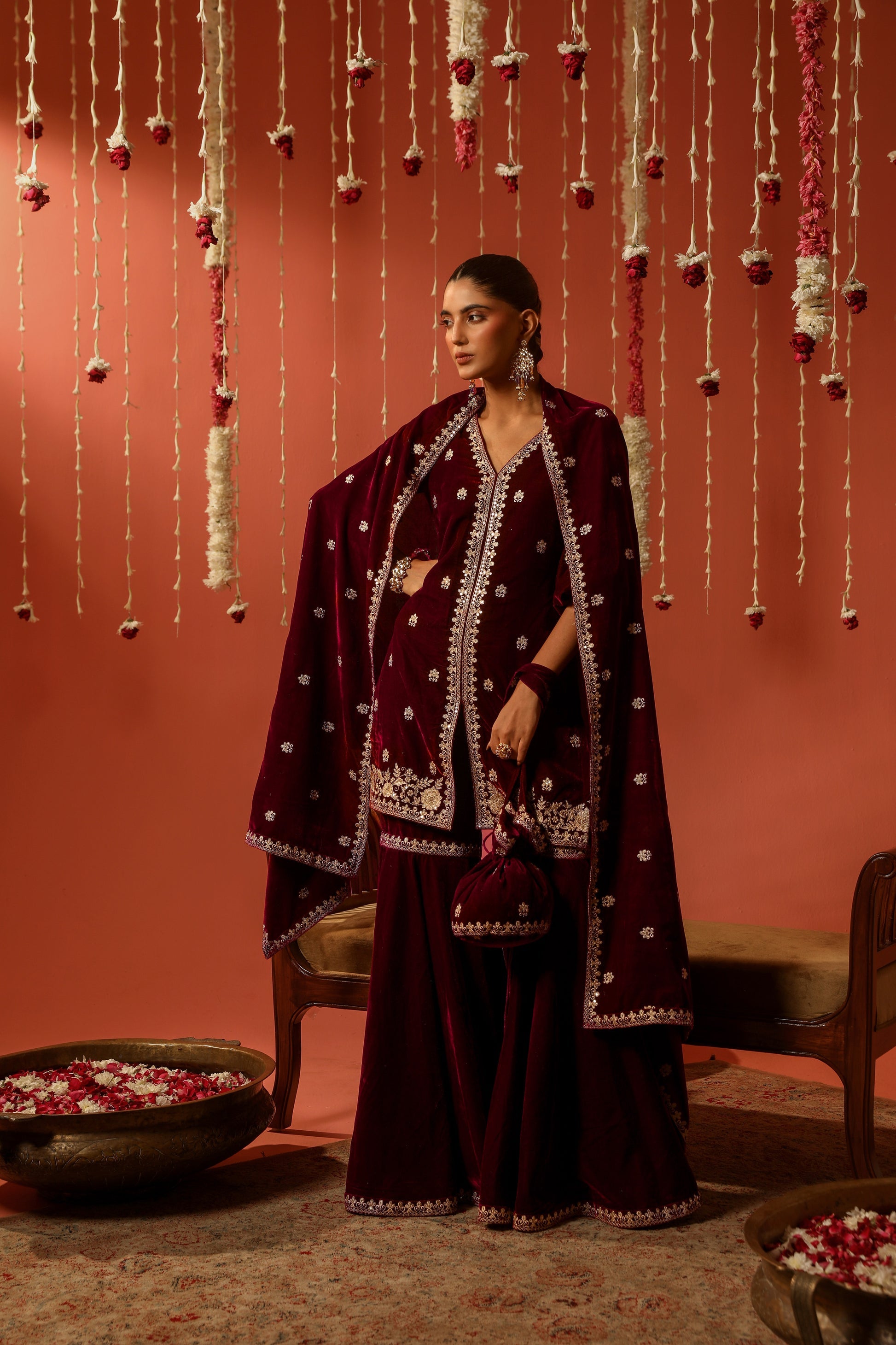 Mirror Work Premium Velvet Suit