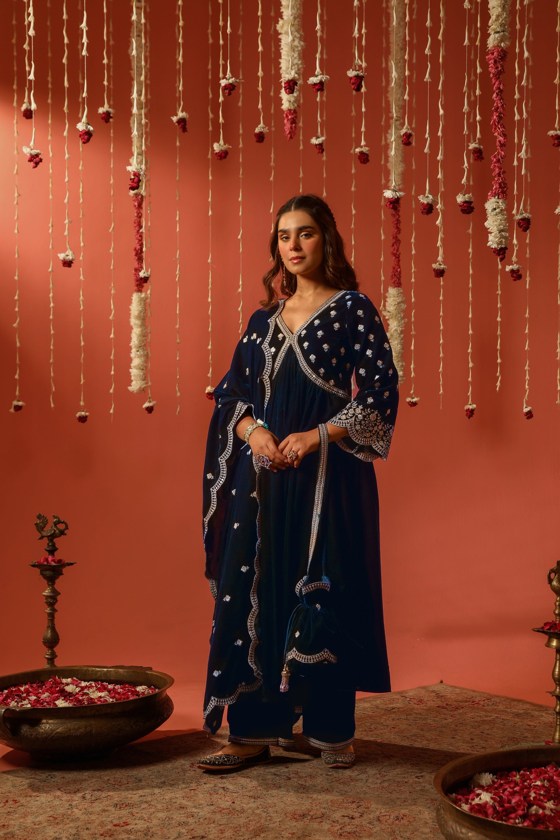 Mirror Work Premium Velvet Suit