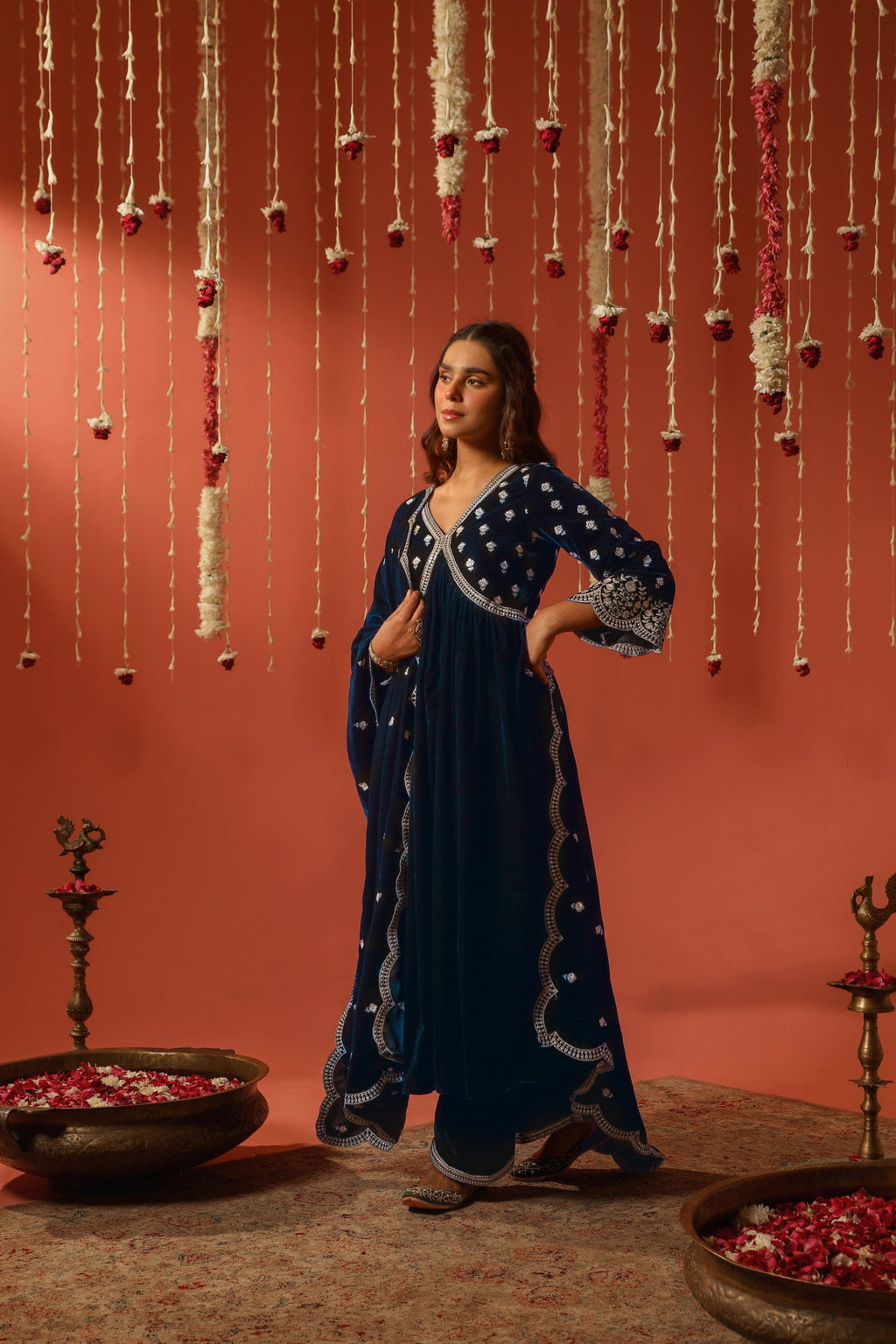 Mirror Work Premium Velvet Suit