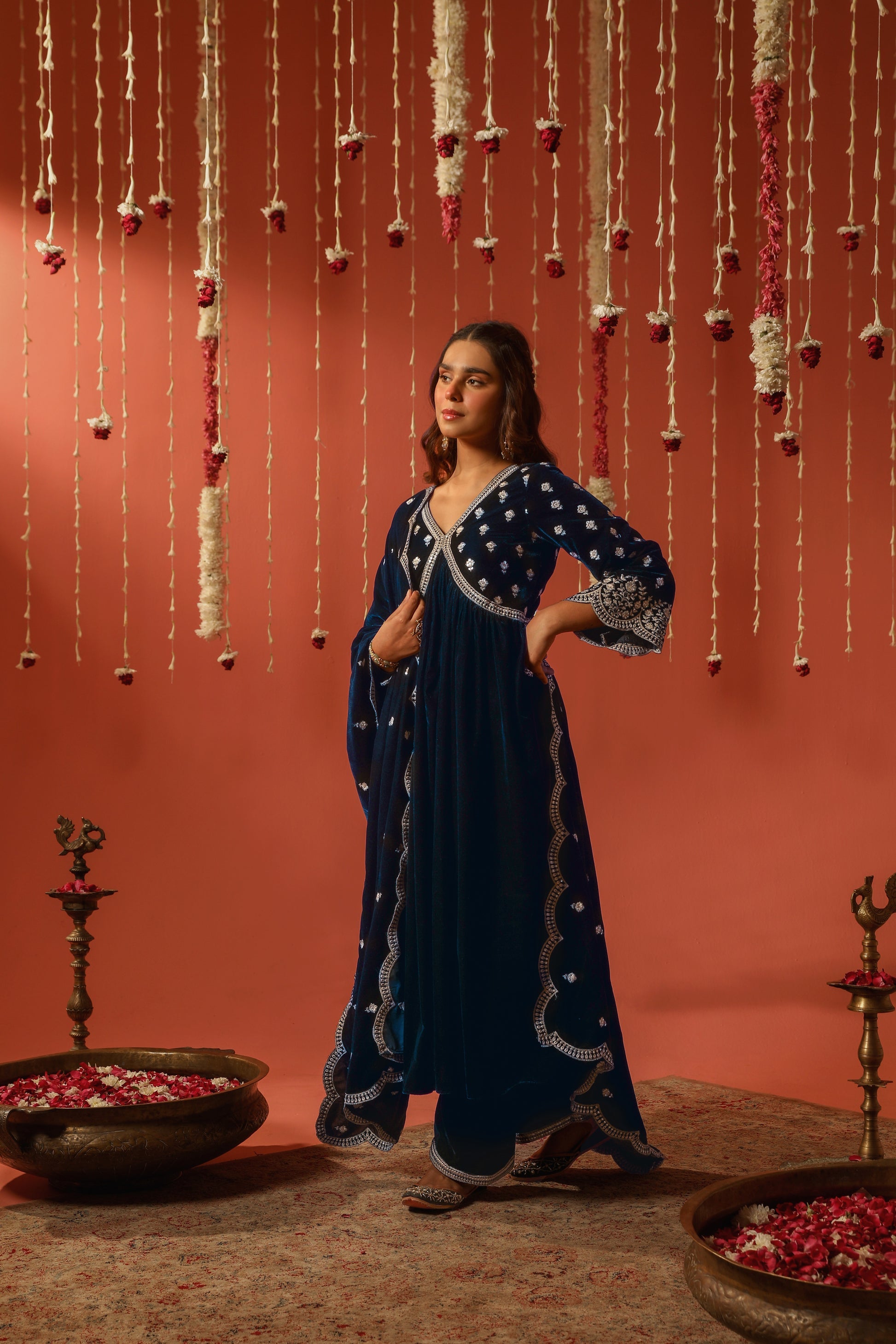 Mirror Work Premium Velvet Suit