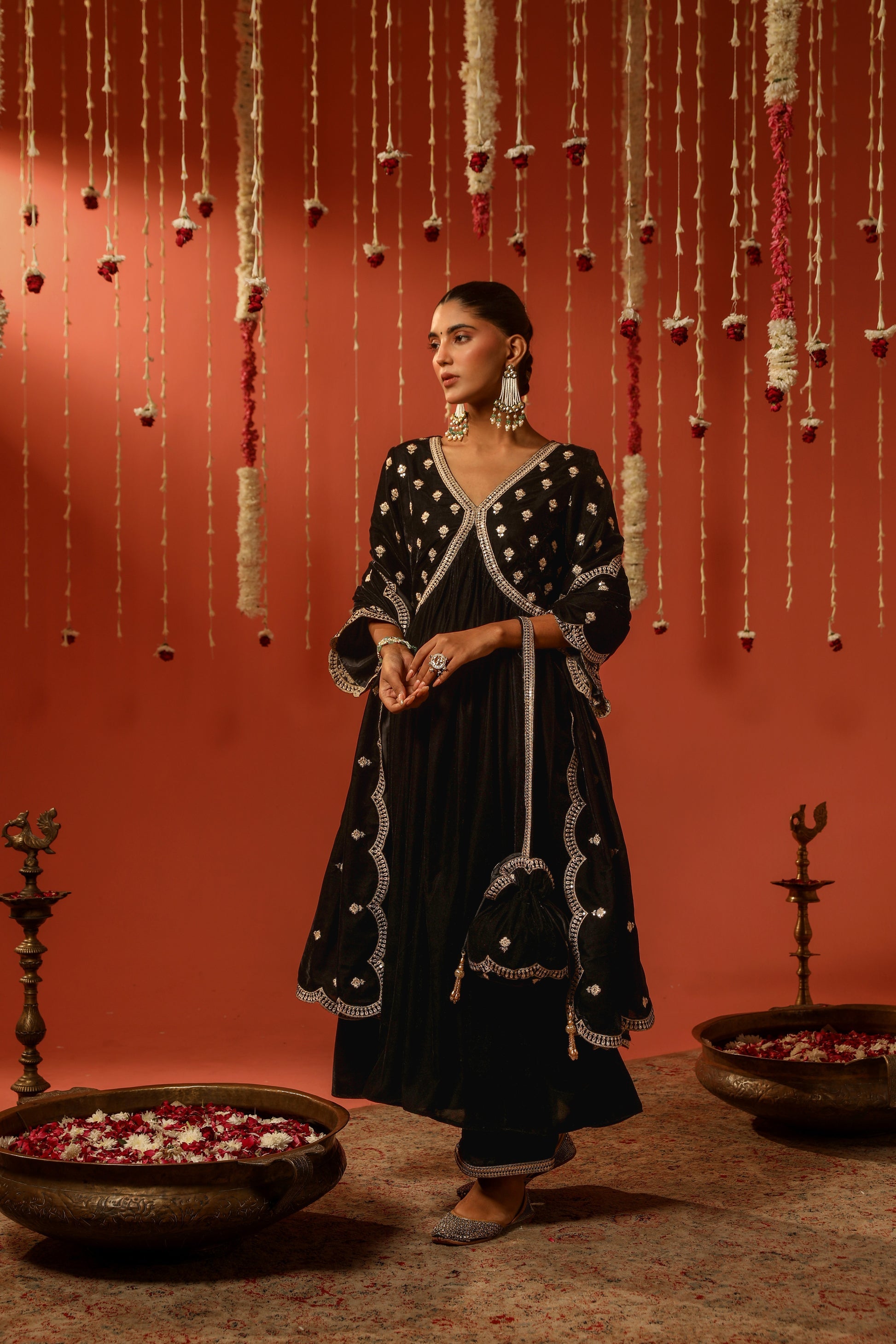 Mirror Work Premium Velvet Suit