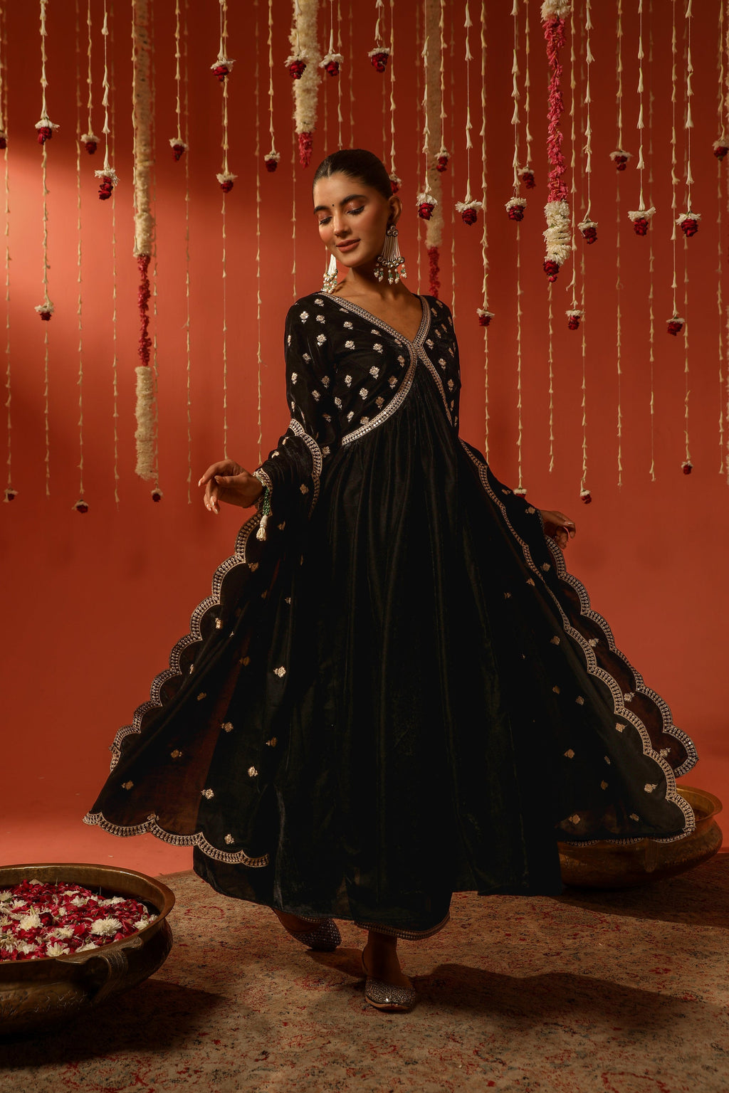 Mirror Work Premium Velvet Suit