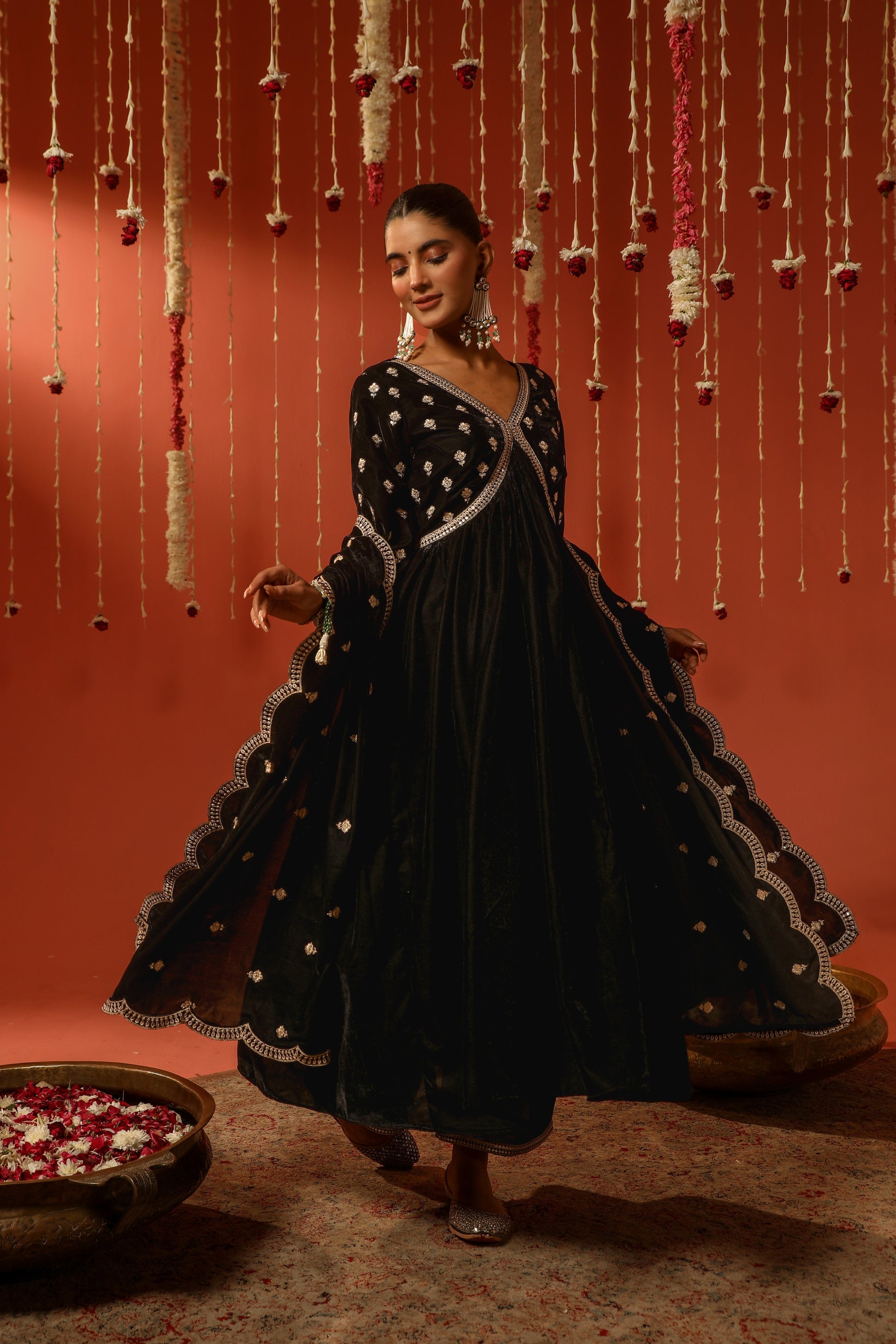 Mirror Work Premium Velvet Suit