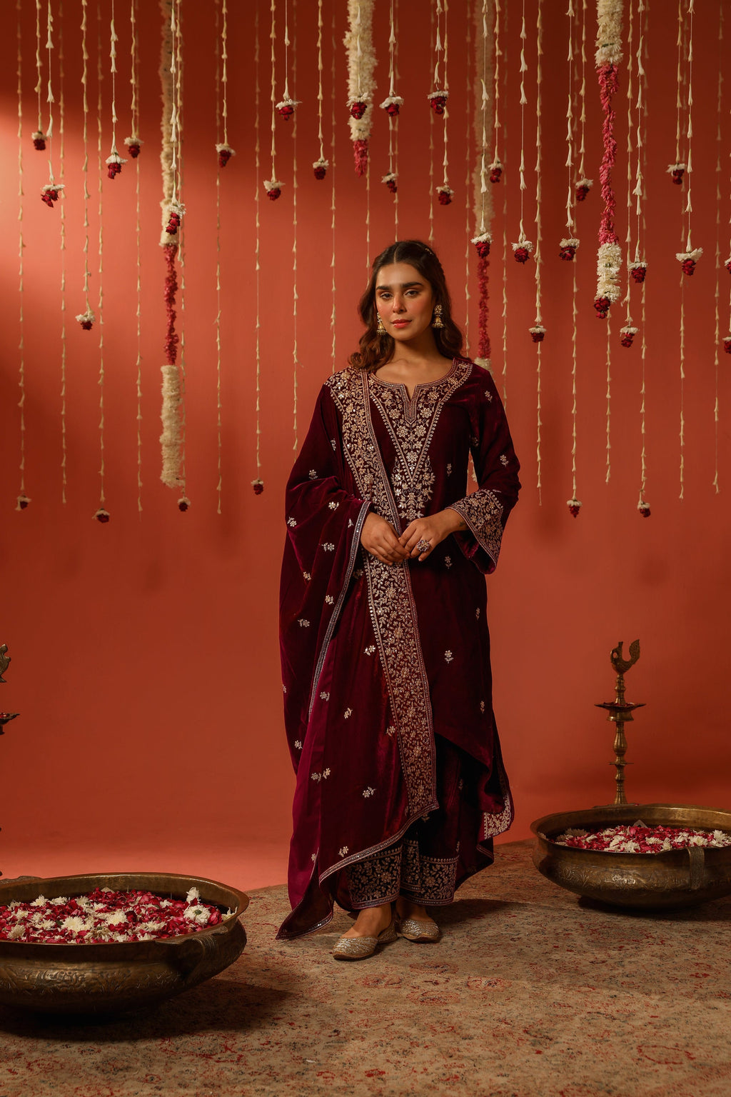 Mirror Work Premium Velvet Suit