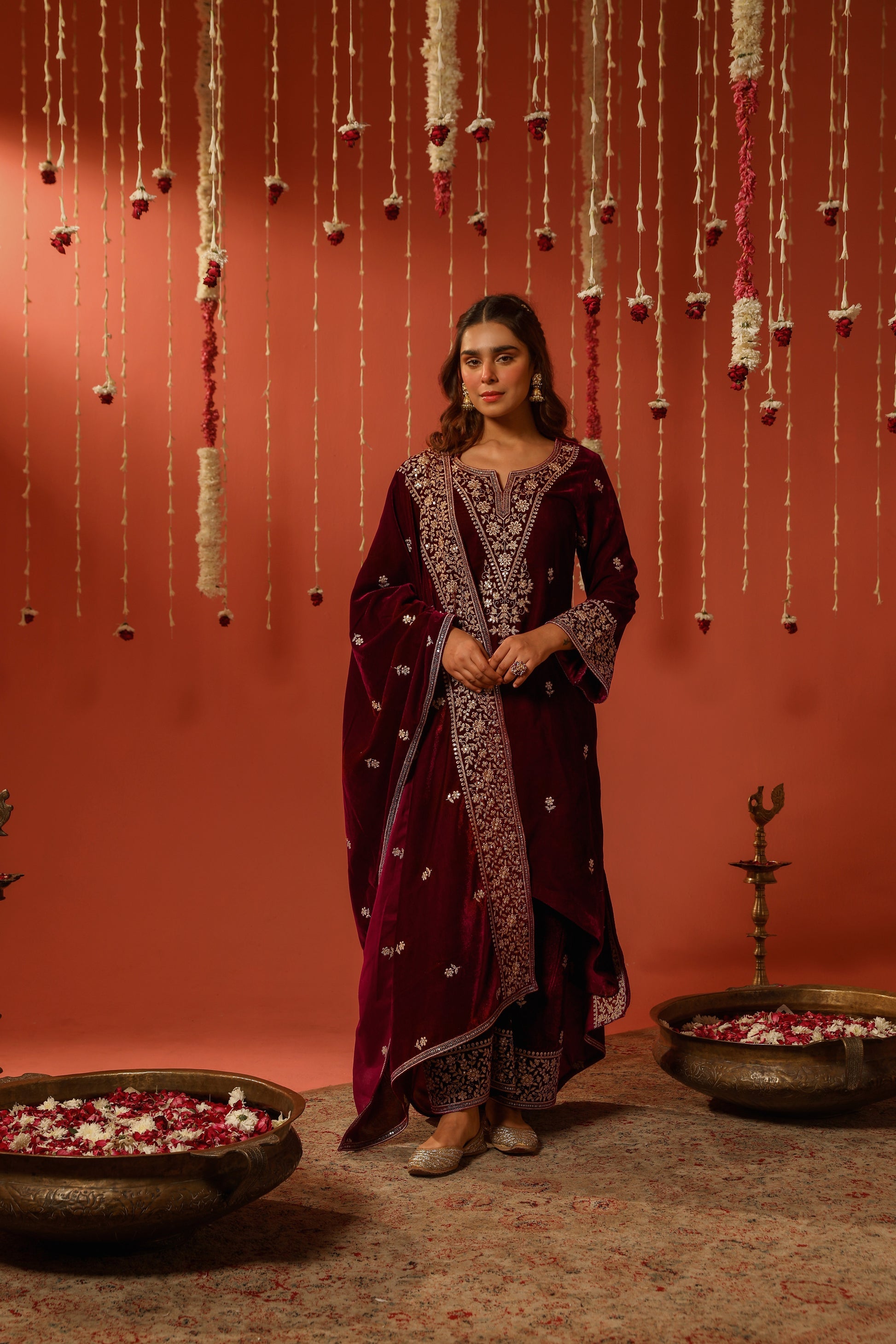 Mirror Work Premium Velvet Suit