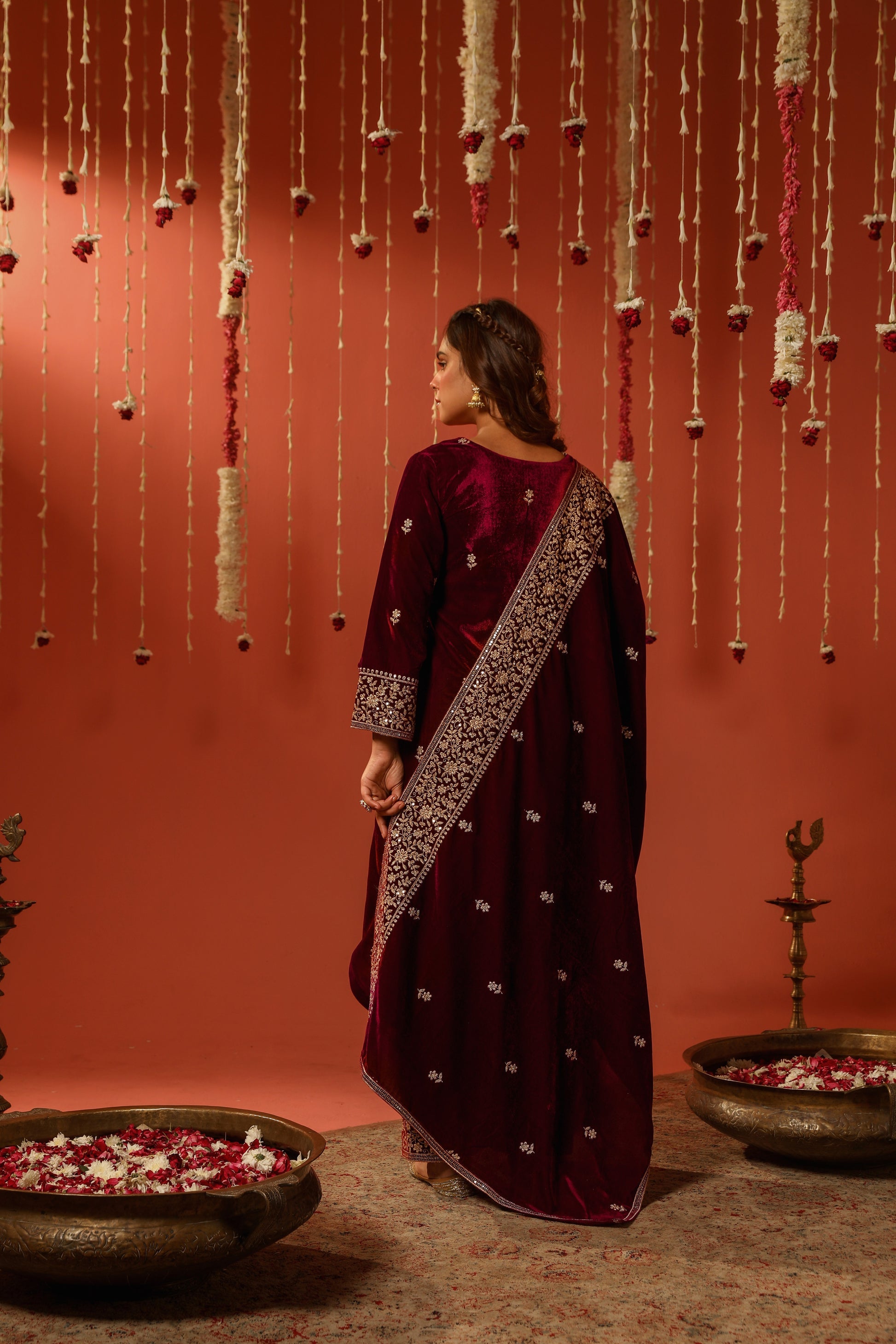 Mirror Work Premium Velvet Suit