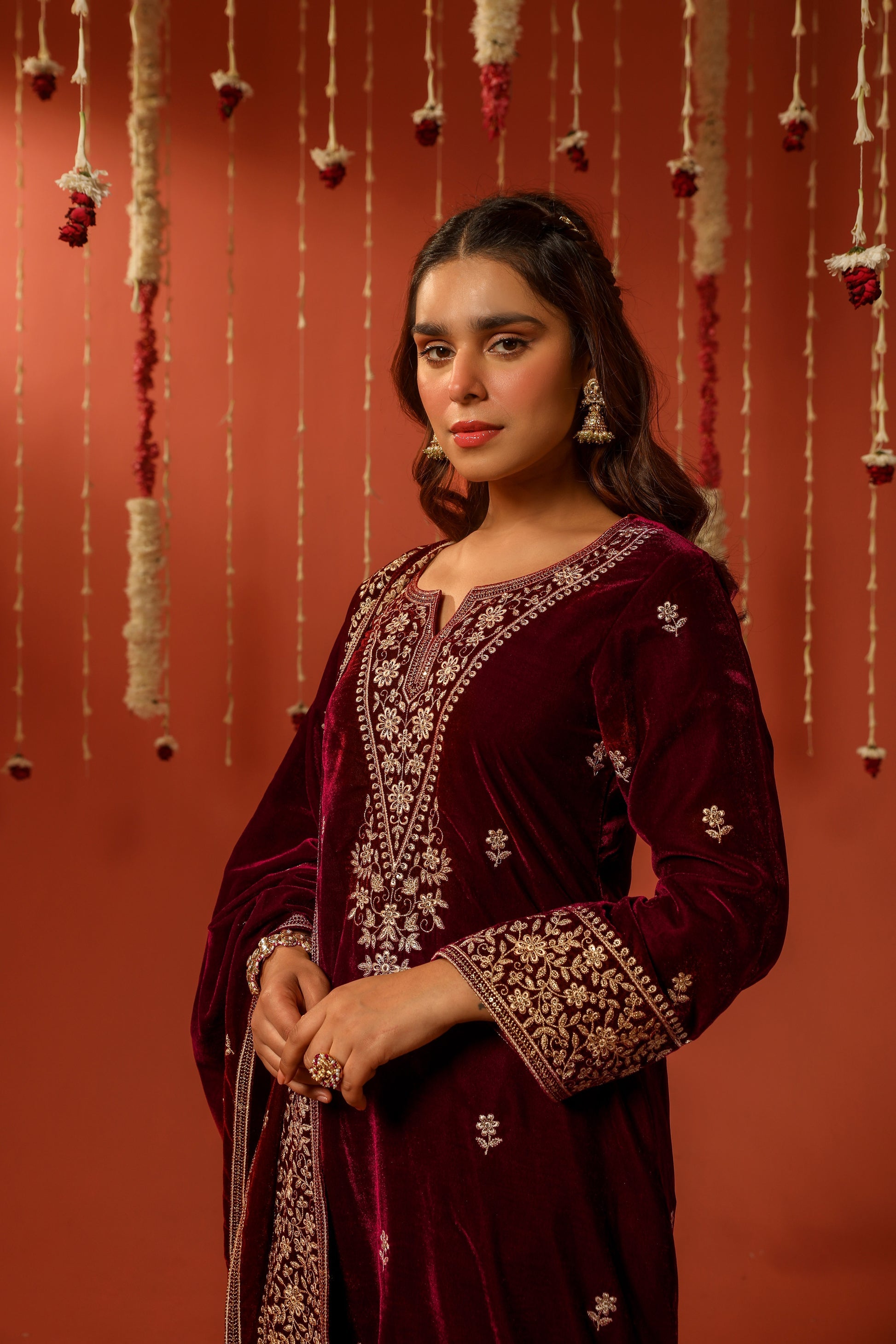 Mirror Work Premium Velvet Suit