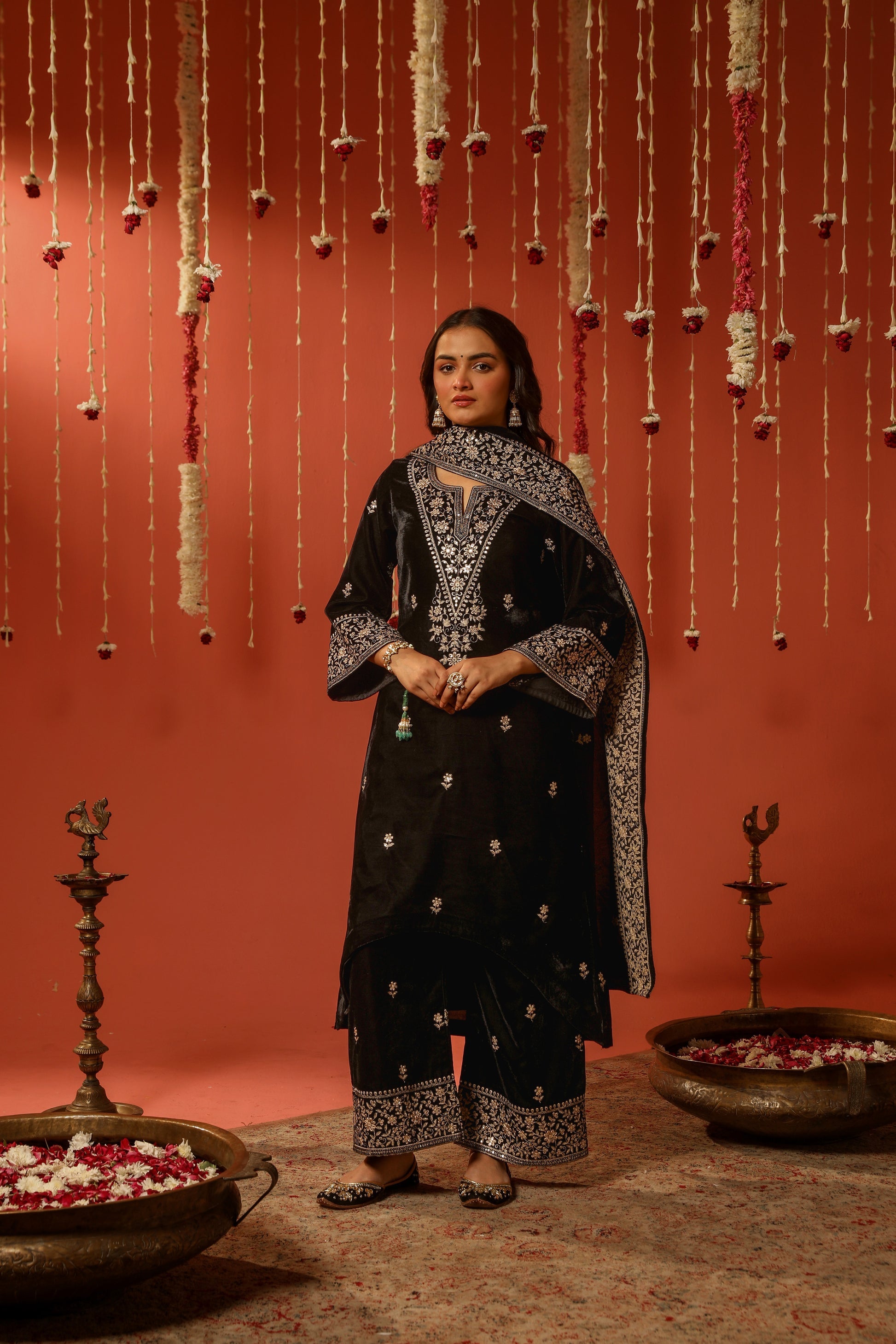 Mirror Work Premium Velvet Suit
