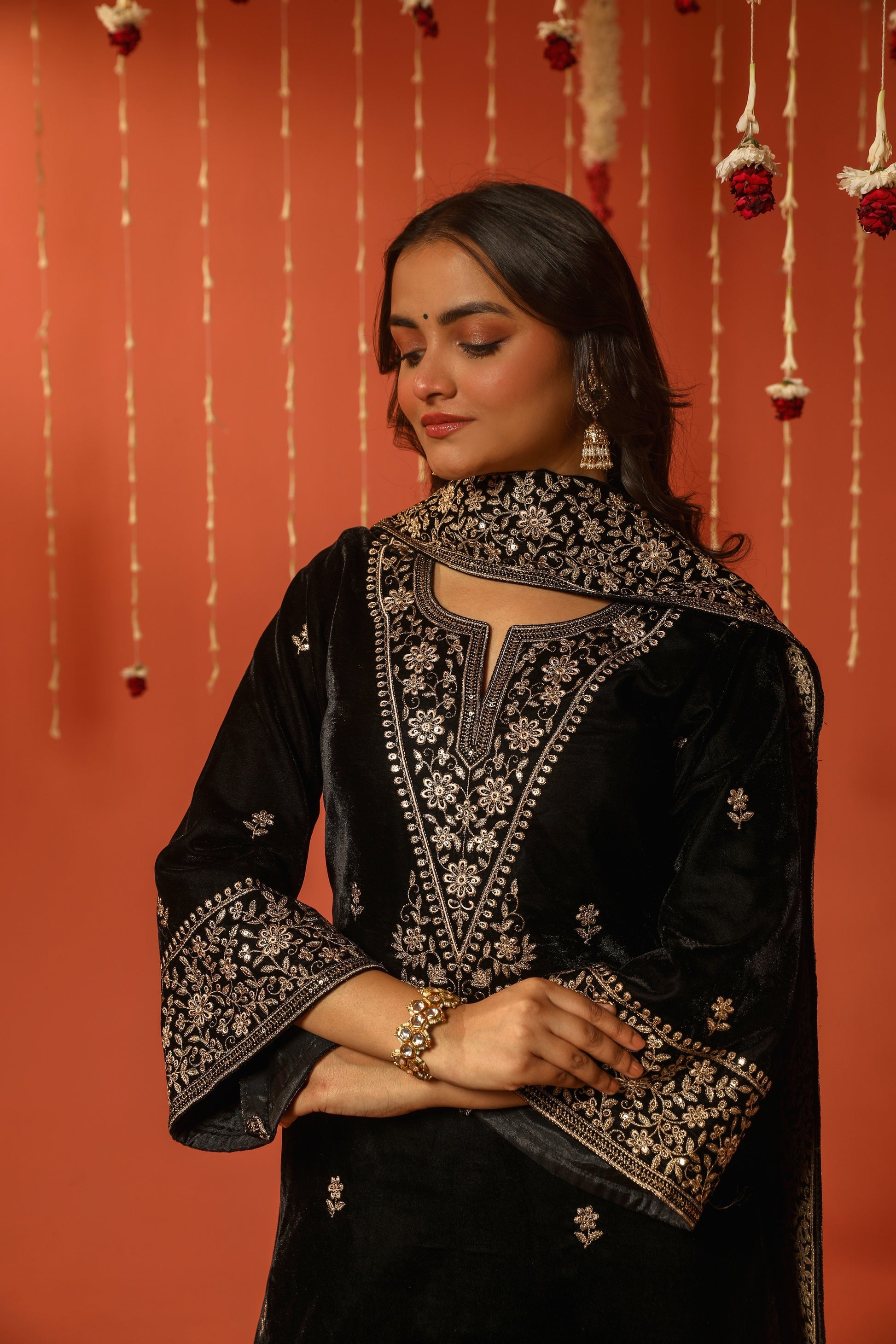 Mirror Work Premium Velvet Suit