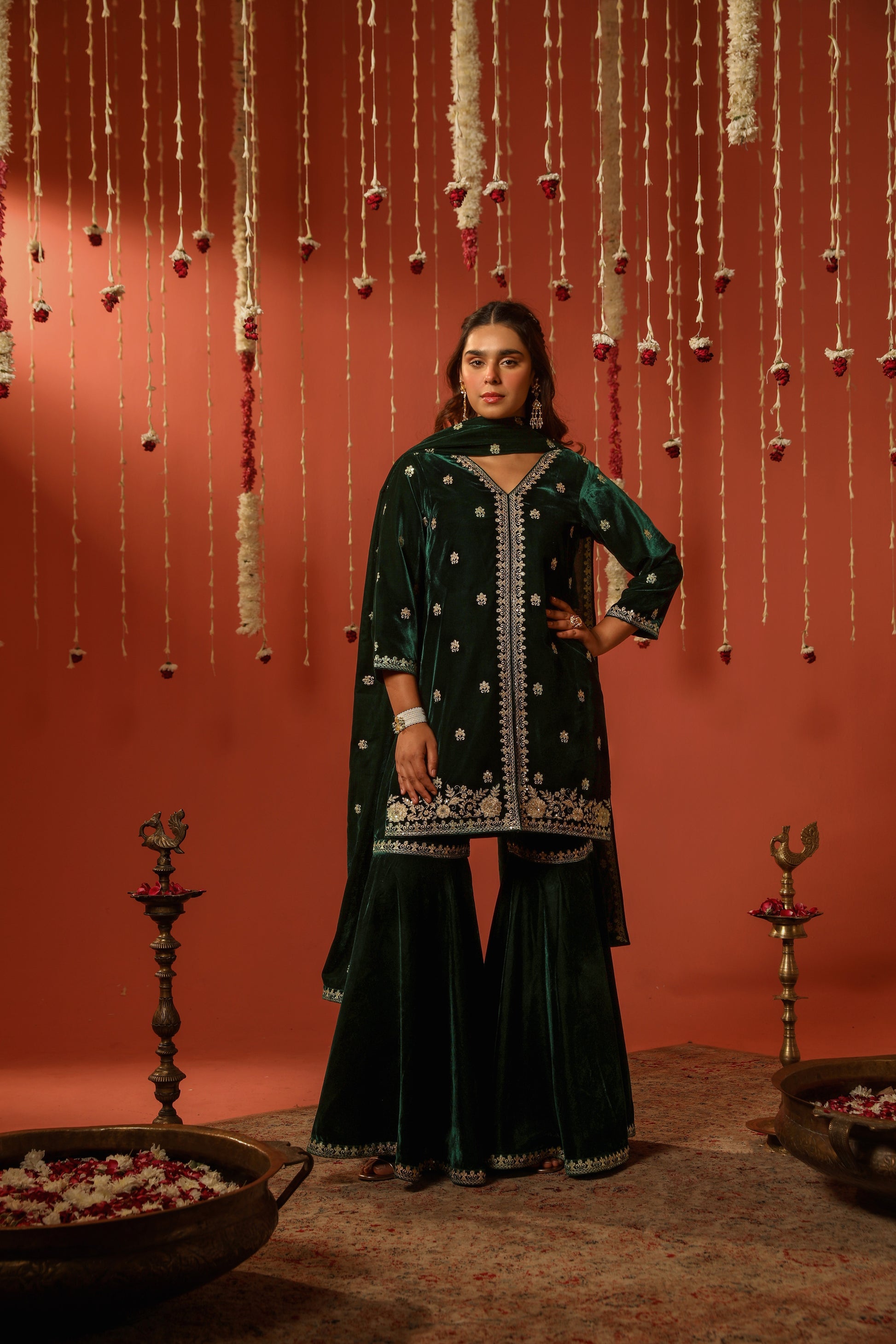 Mirror Work Premium Velvet Suit
