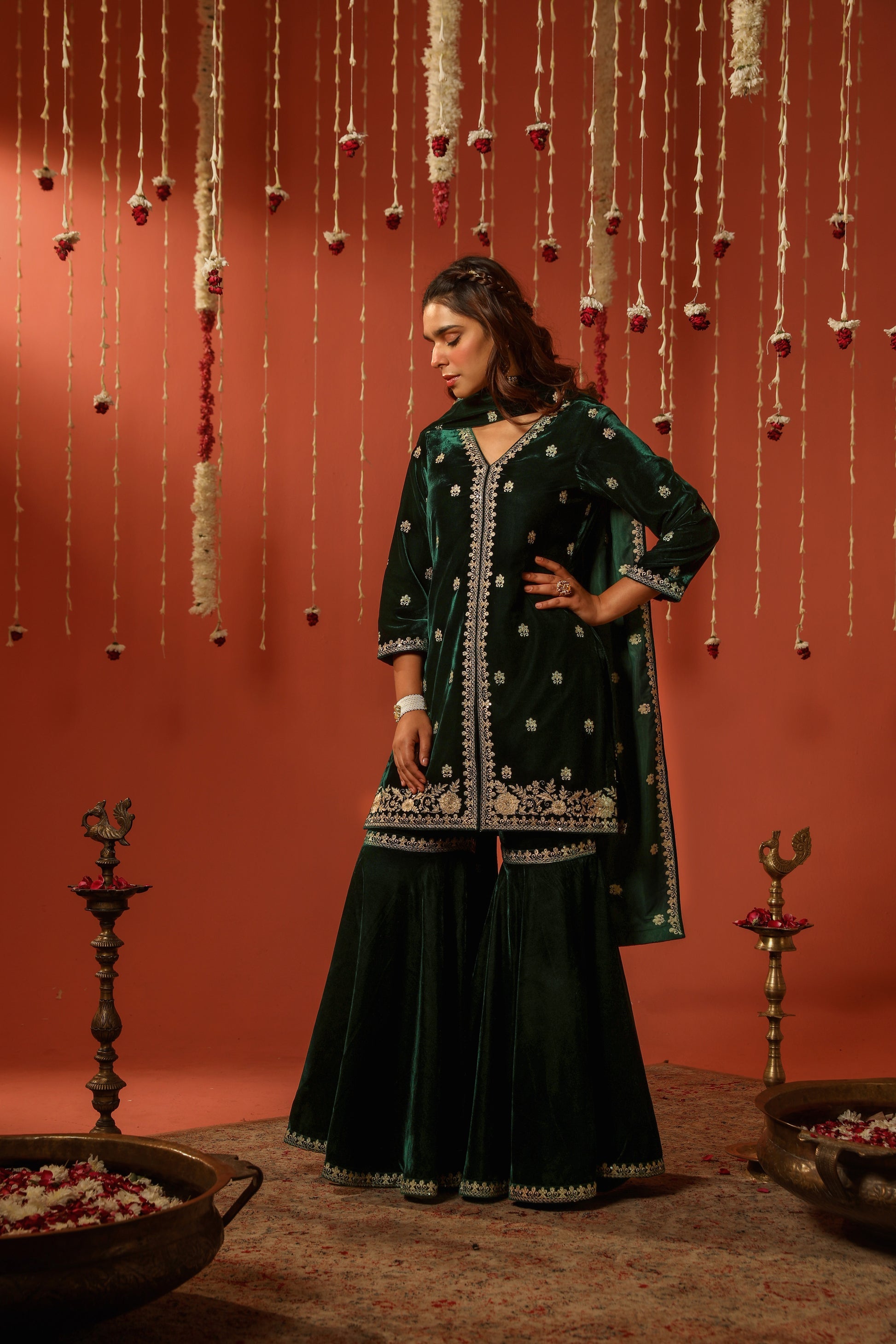 Mirror Work Premium Velvet Suit