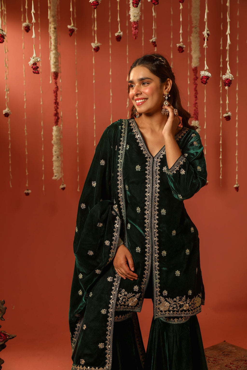 Mirror Work Premium Velvet Suit