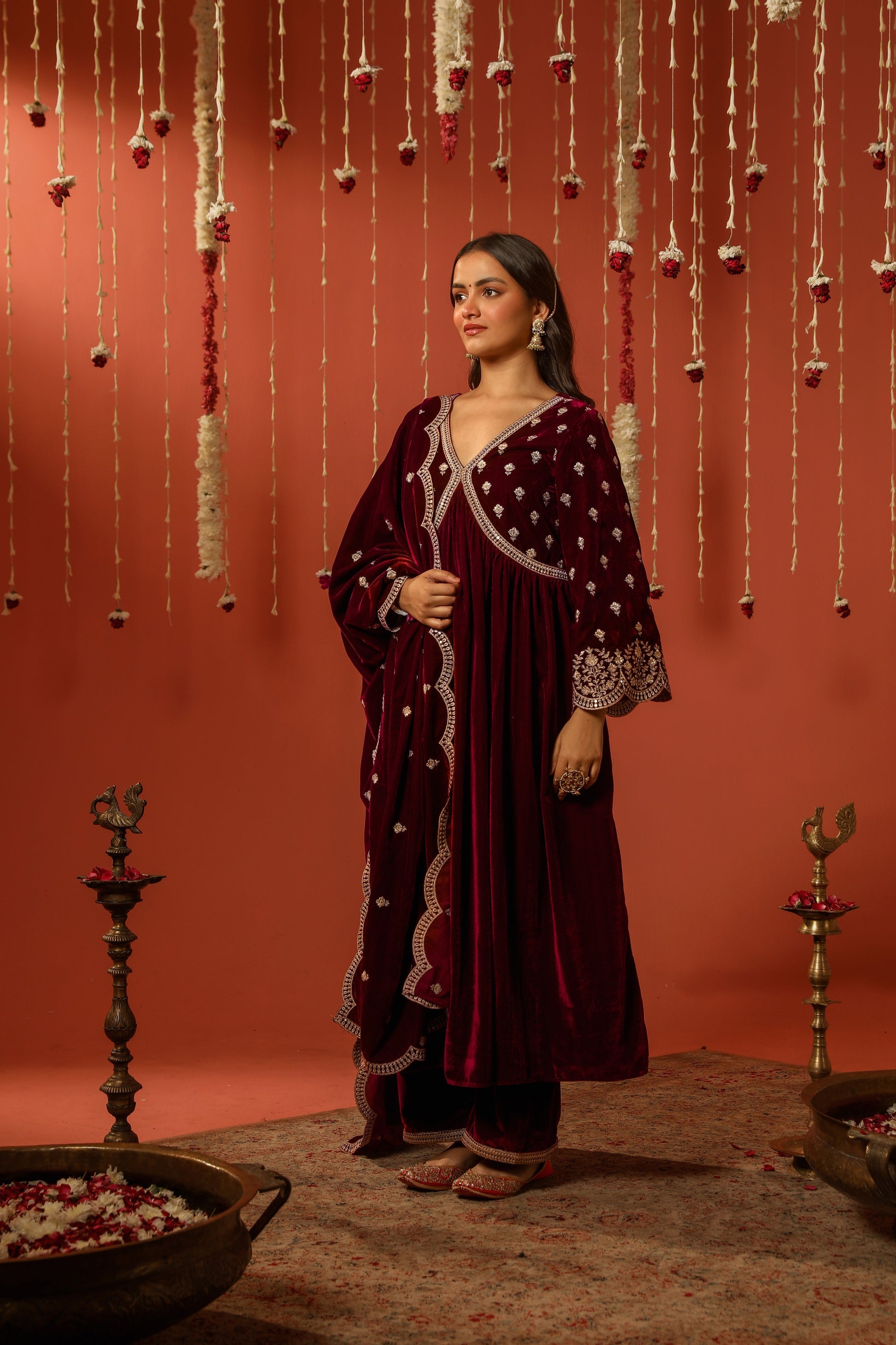 Mirror Work Premium Velvet Suit