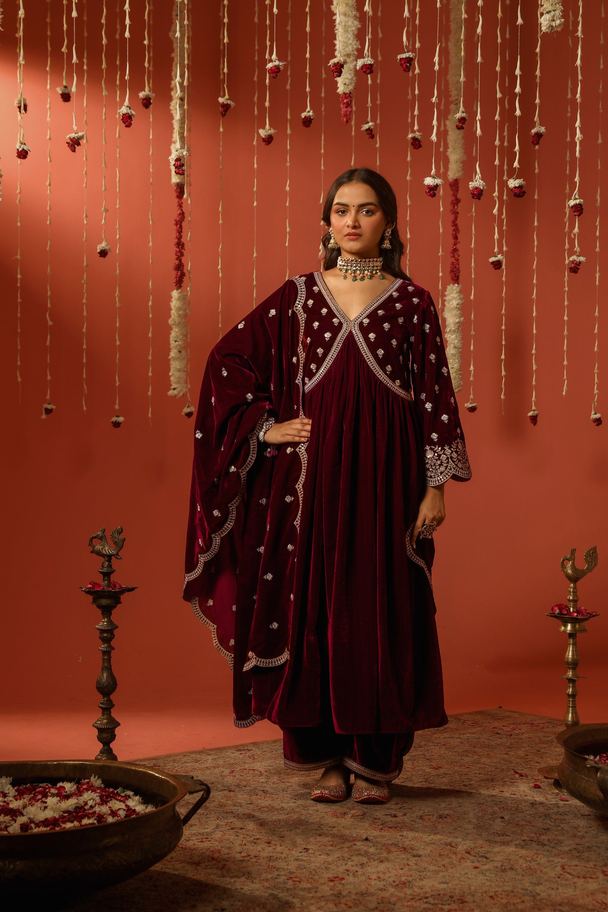 Mirror Work Premium Velvet Suit