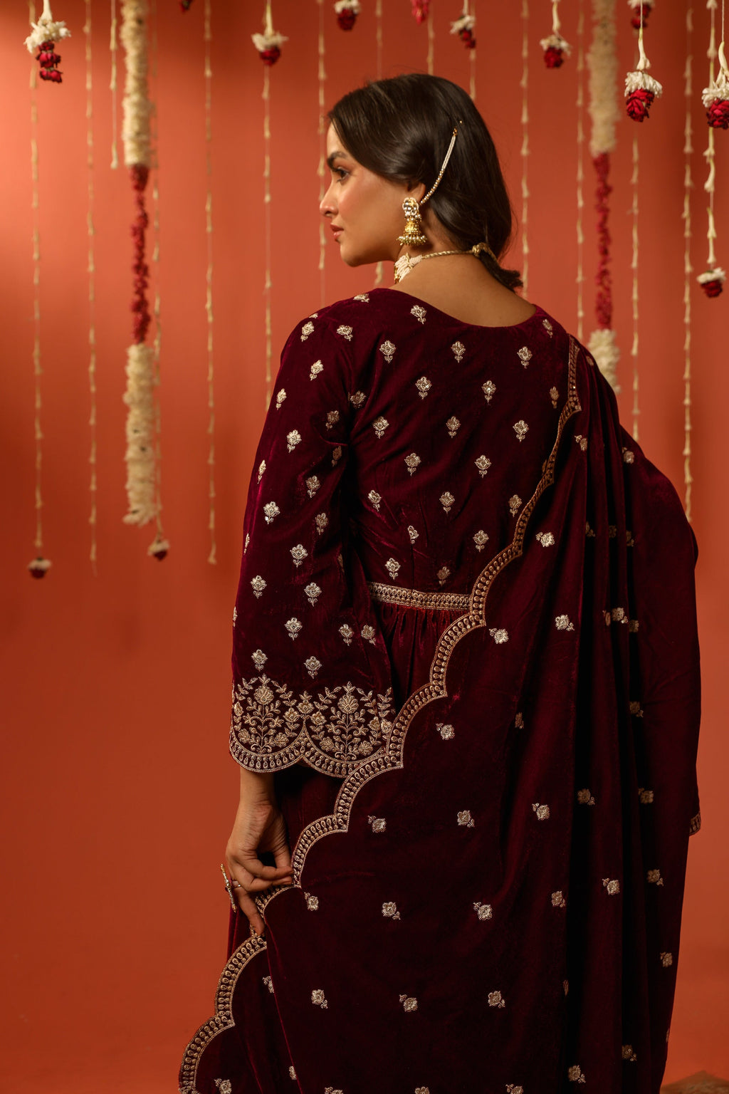 Mirror Work Premium Velvet Suit