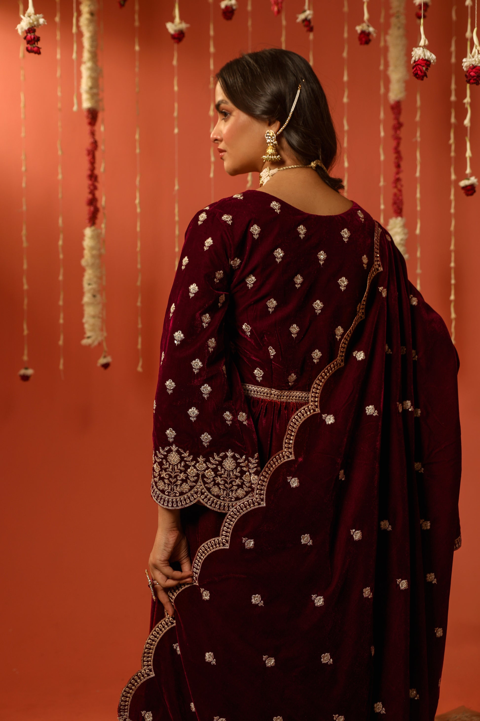 Mirror Work Premium Velvet Suit