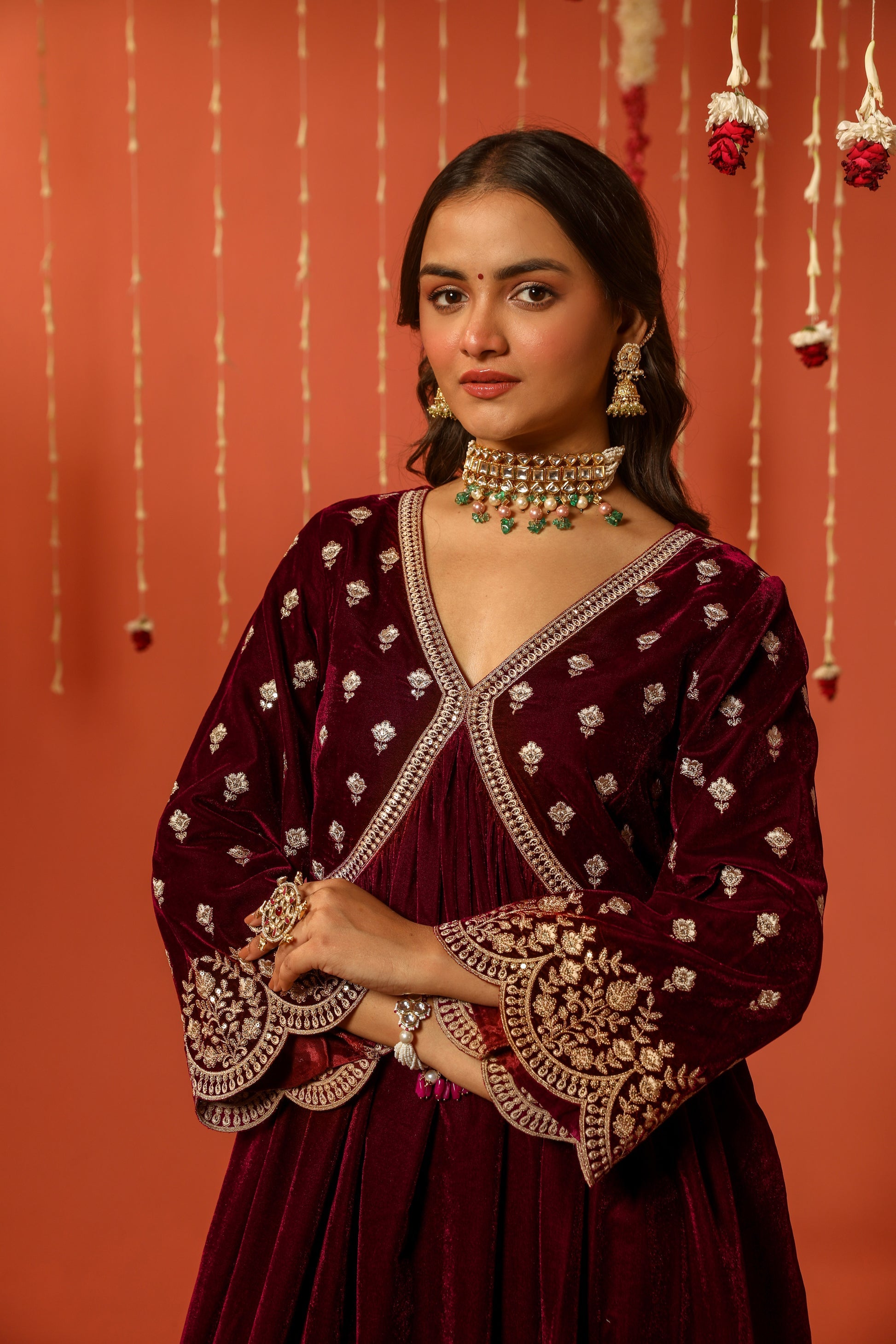 Mirror Work Premium Velvet Suit