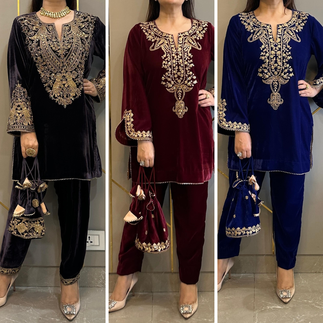 Embroidered Suit Set