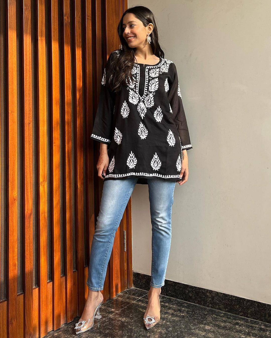 CHIKAN EMBROIDERY COTTON KURTA