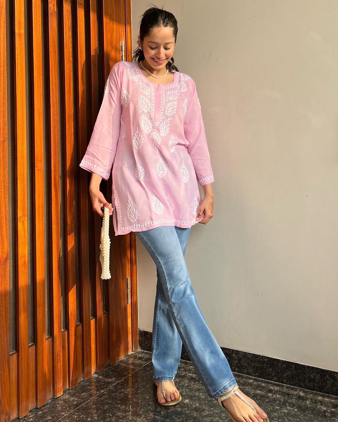 CHIKAN EMBROIDERY COTTON KURTA