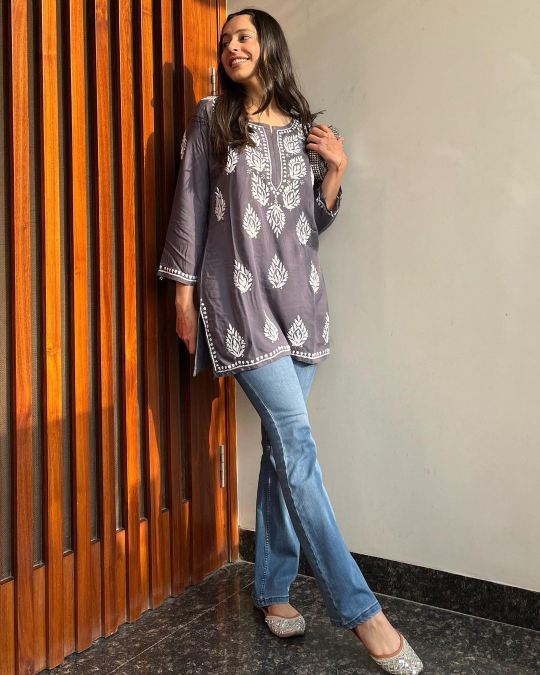 CHIKAN EMBROIDERY COTTON KURTA
