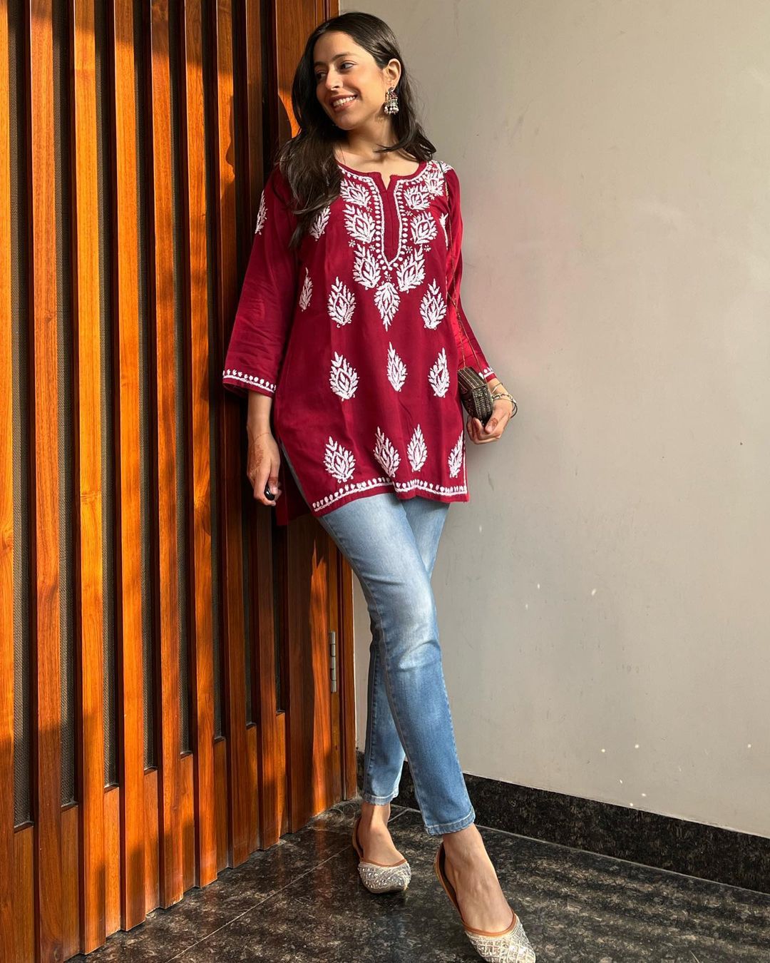 CHIKAN EMBROIDERY COTTON KURTA