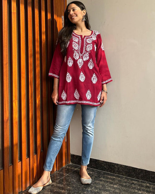 CHIKAN EMBROIDERY COTTON KURTA